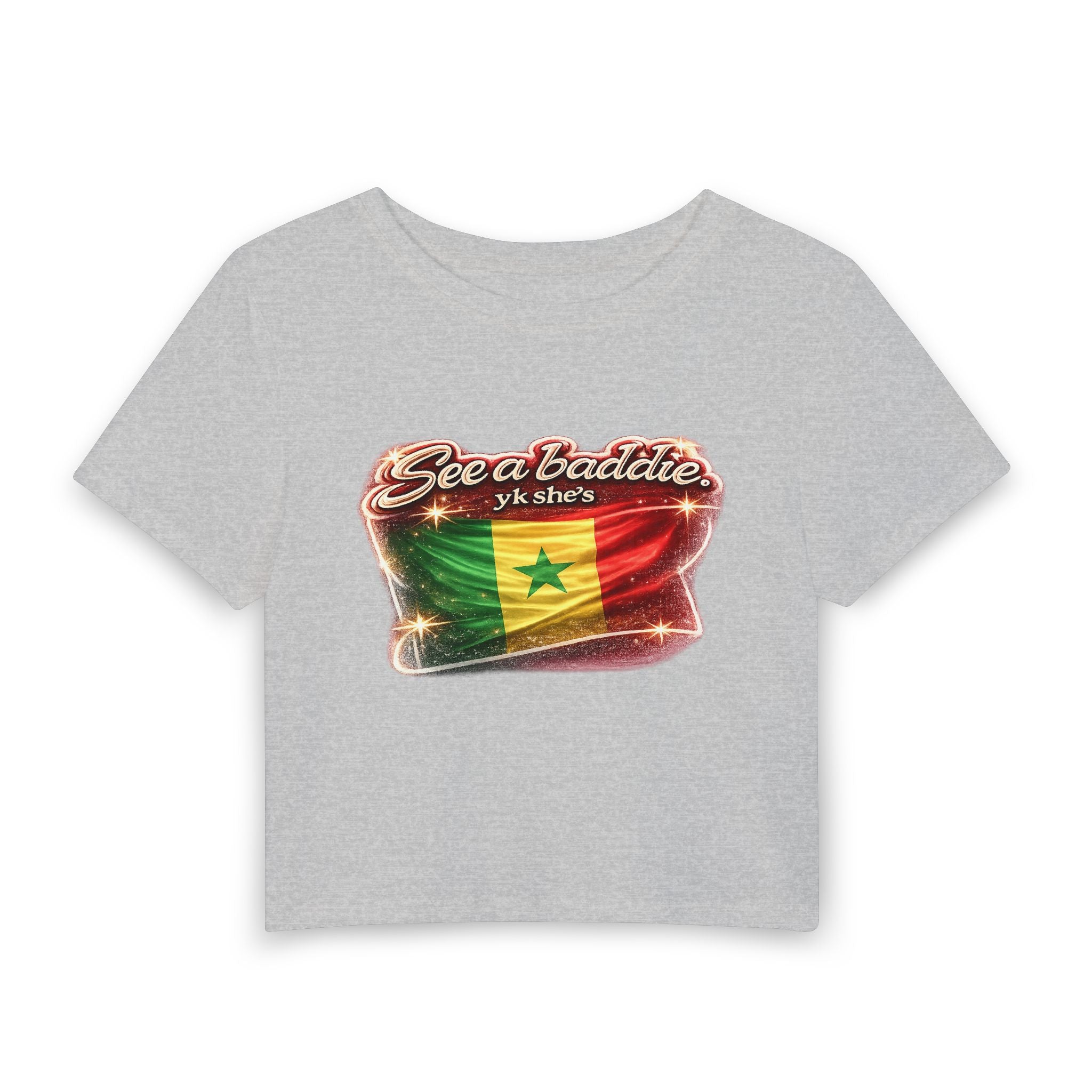 See a Baddie Senegal Flag Crop Tee
