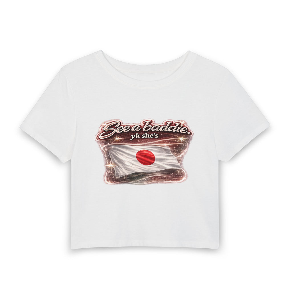 See a Baddie Japan Flag Crop Tee