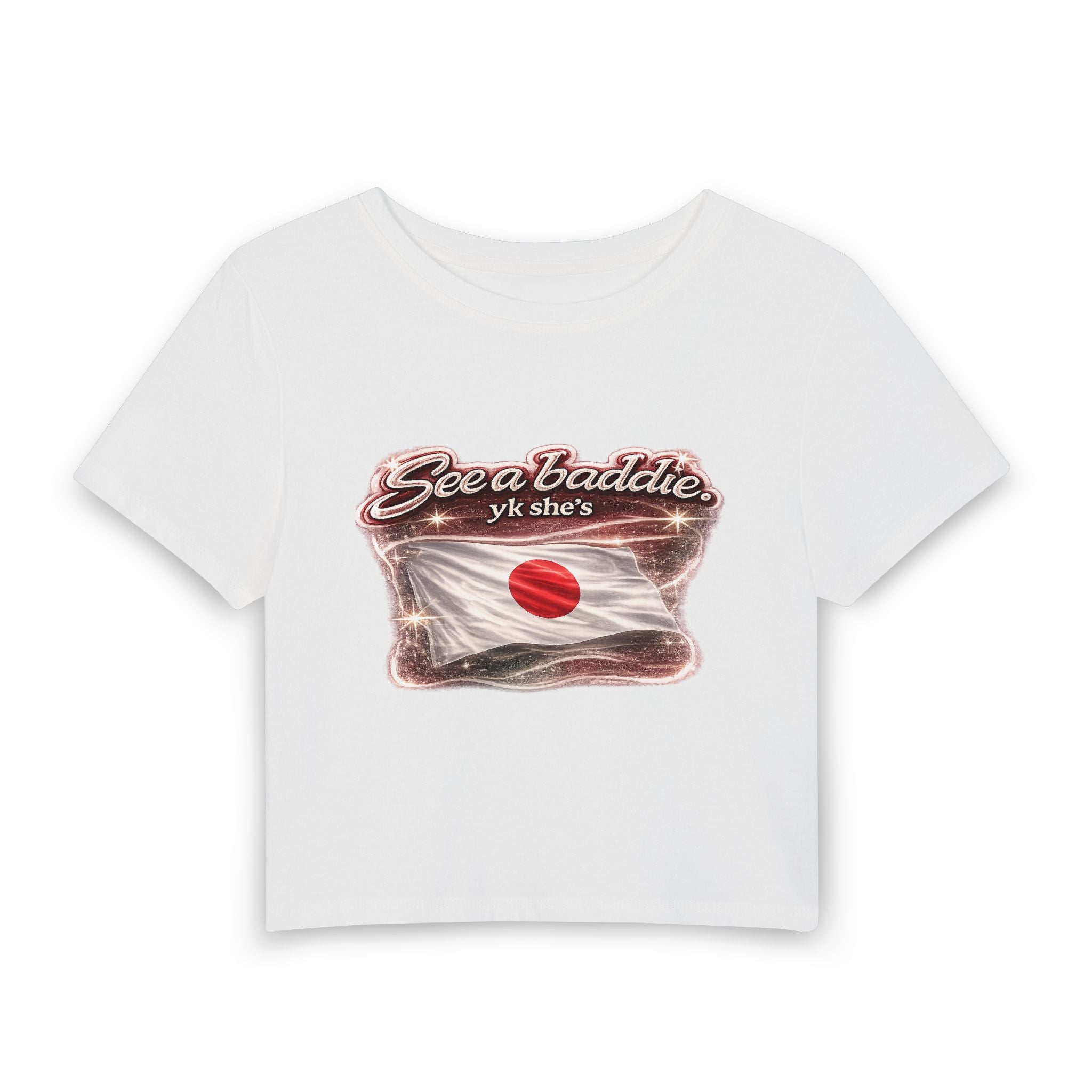 See a Baddie Japan Flag Crop Tee