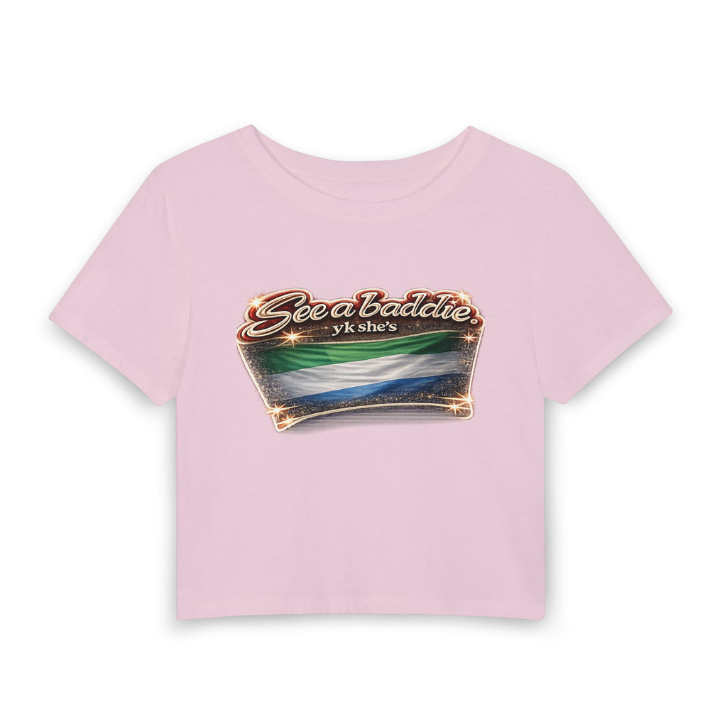 See a Baddie Sierra Leone Flag Crop Tee