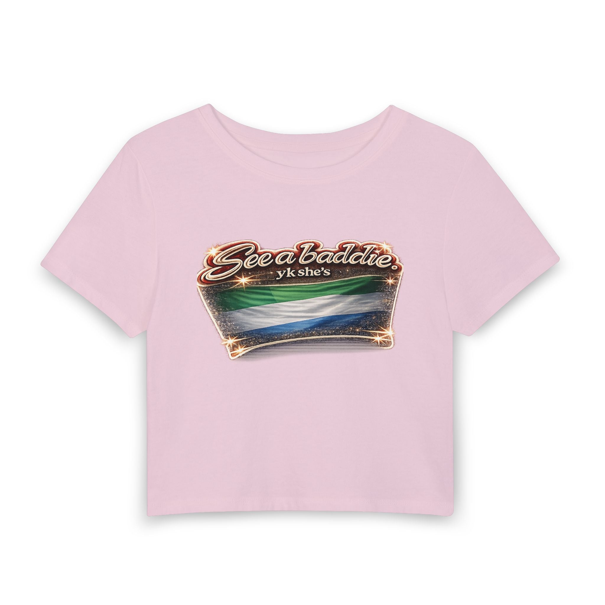 See a Baddie Sierra Leone Flag Crop Tee