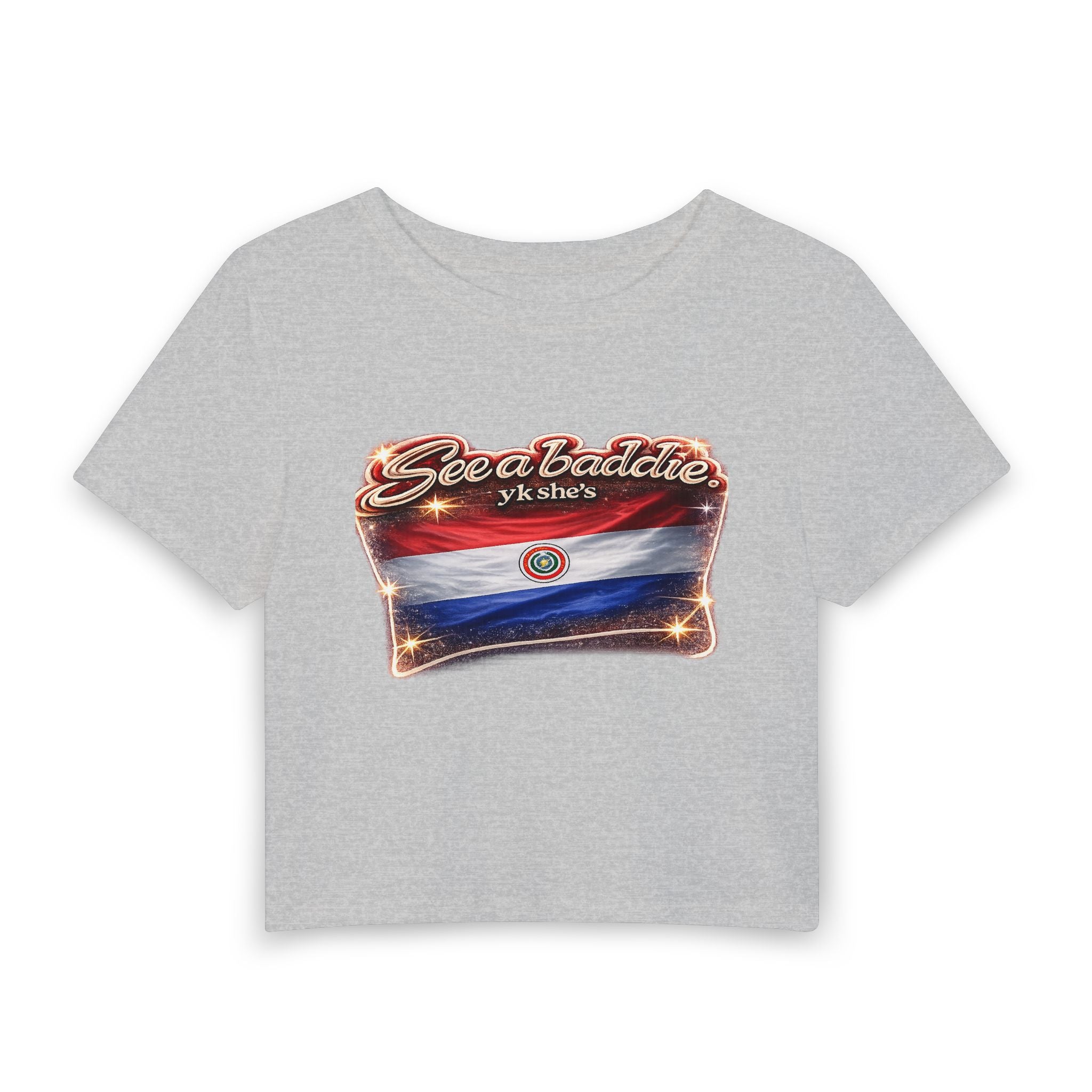 See a Baddie Paraguay Flag Crop Tee