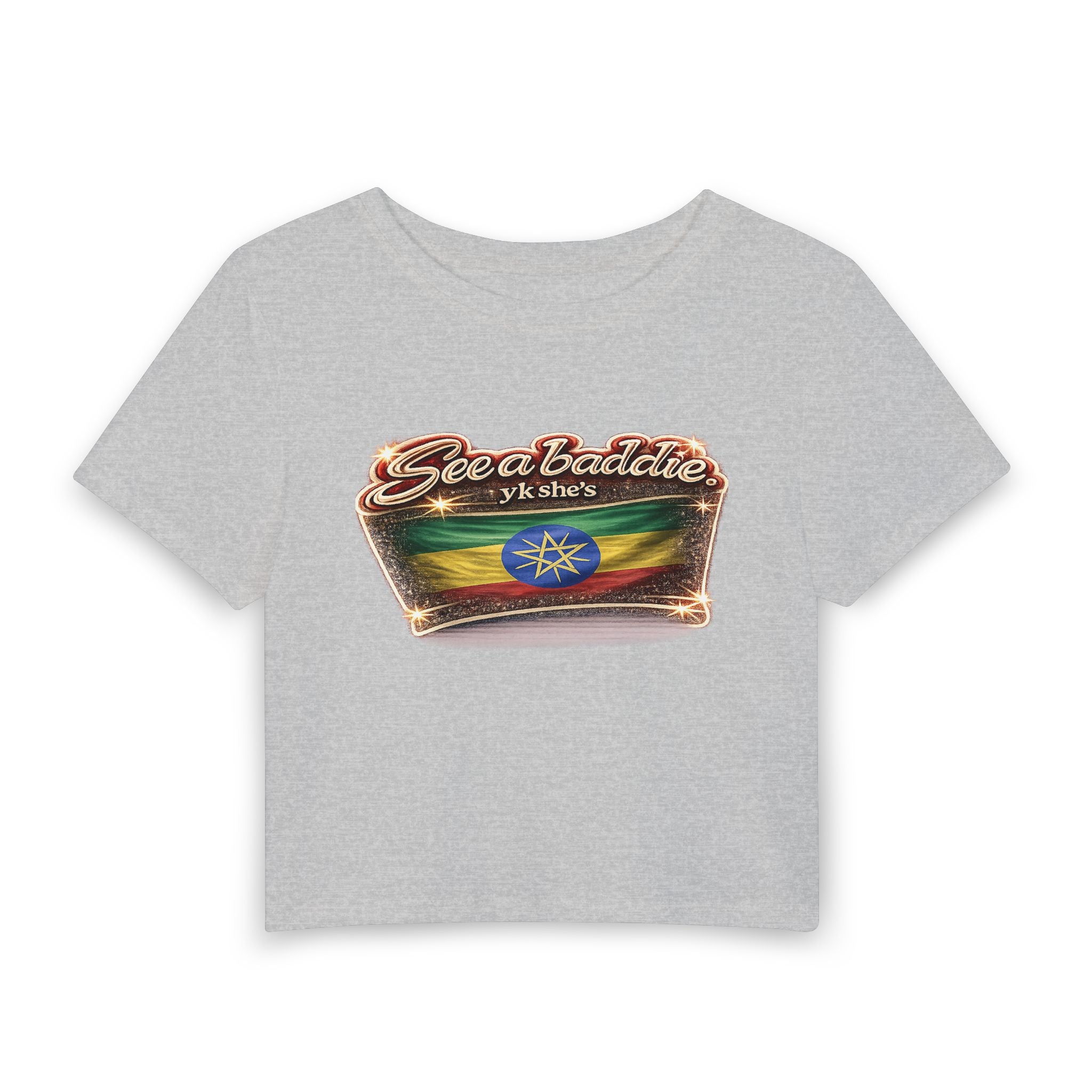 See a Baddie Ethiopia Flag Crop Tee
