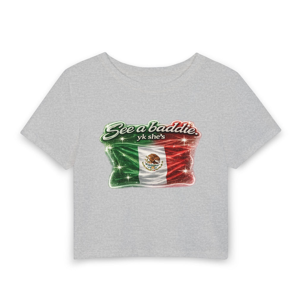 See a Baddie Mexico Flag Crop Tee