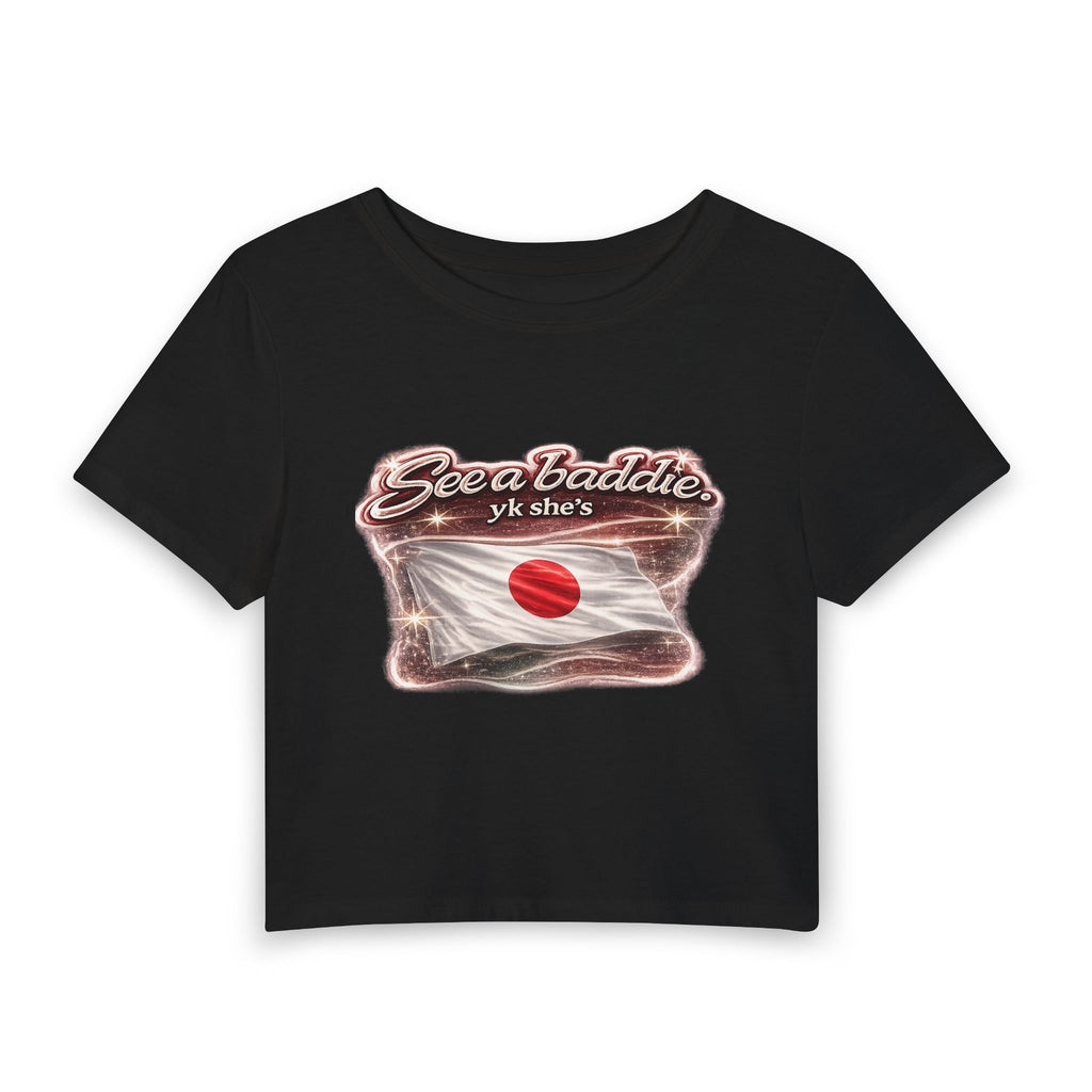 See a Baddie Japan Flag Crop Tee