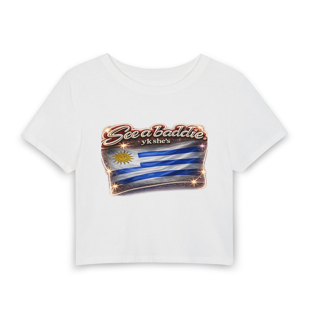 Sea baddie Uruguay Flag Crop Tee