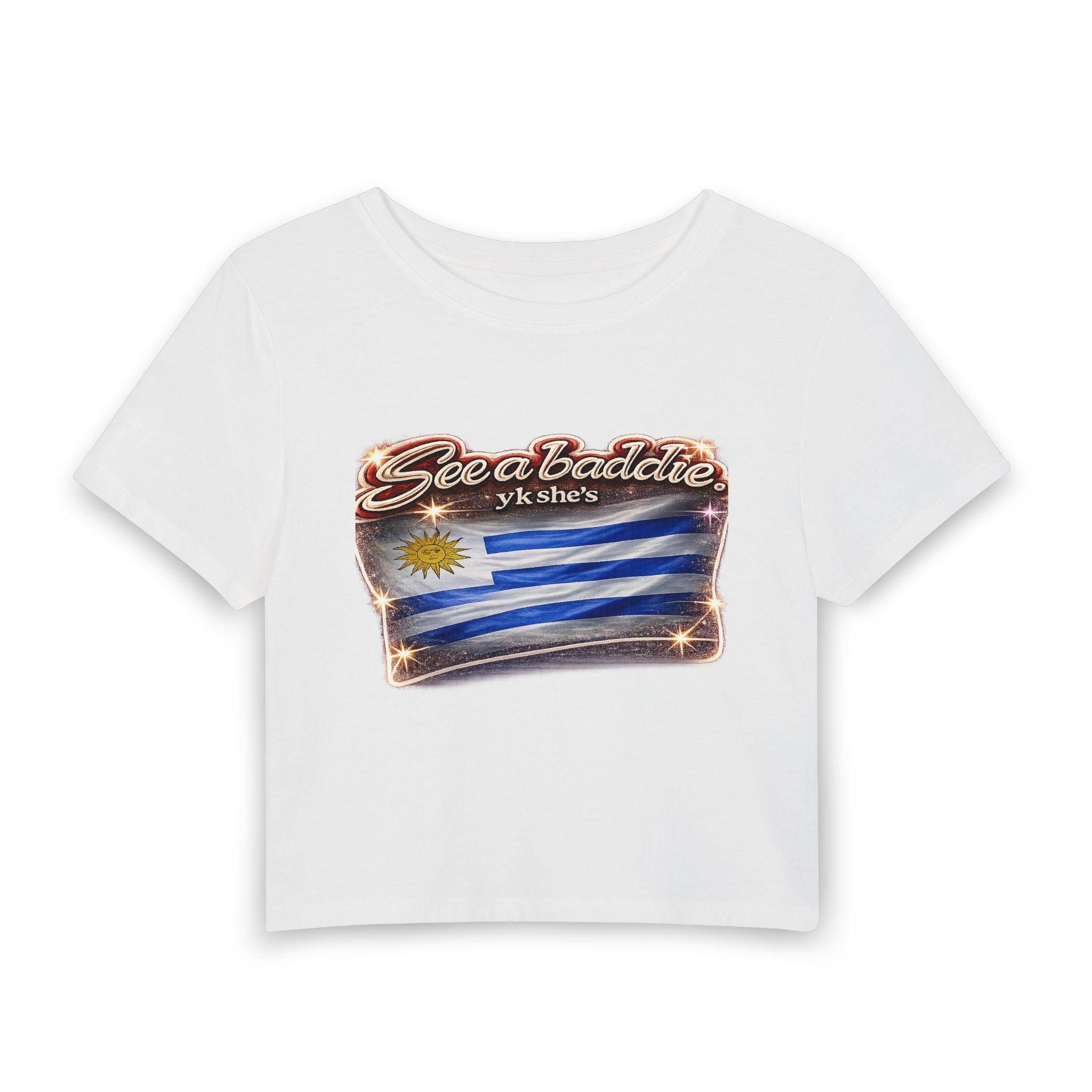 Sea baddie Uruguay Flag Crop Tee