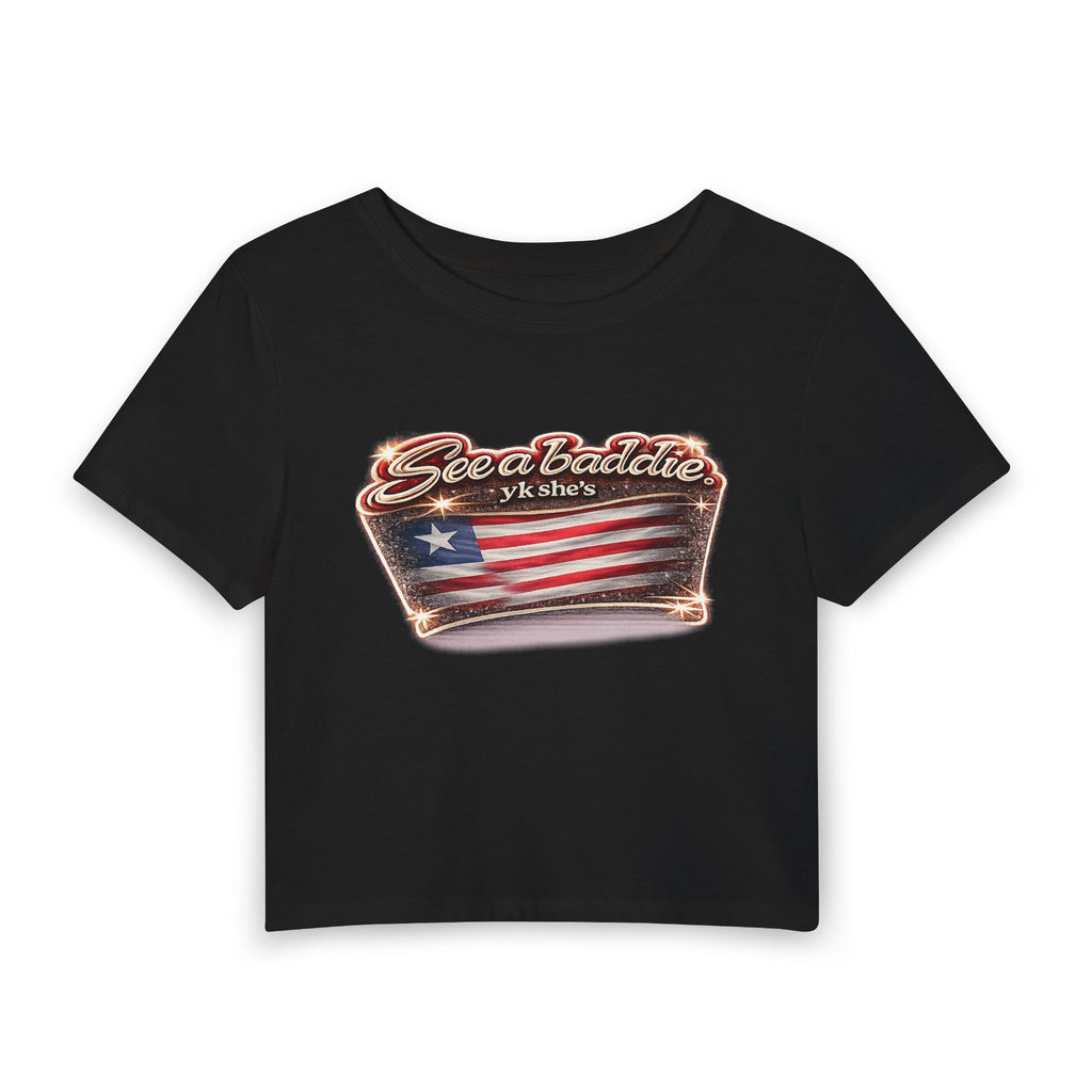 See a Baddie Liberia Flag Crop Tee