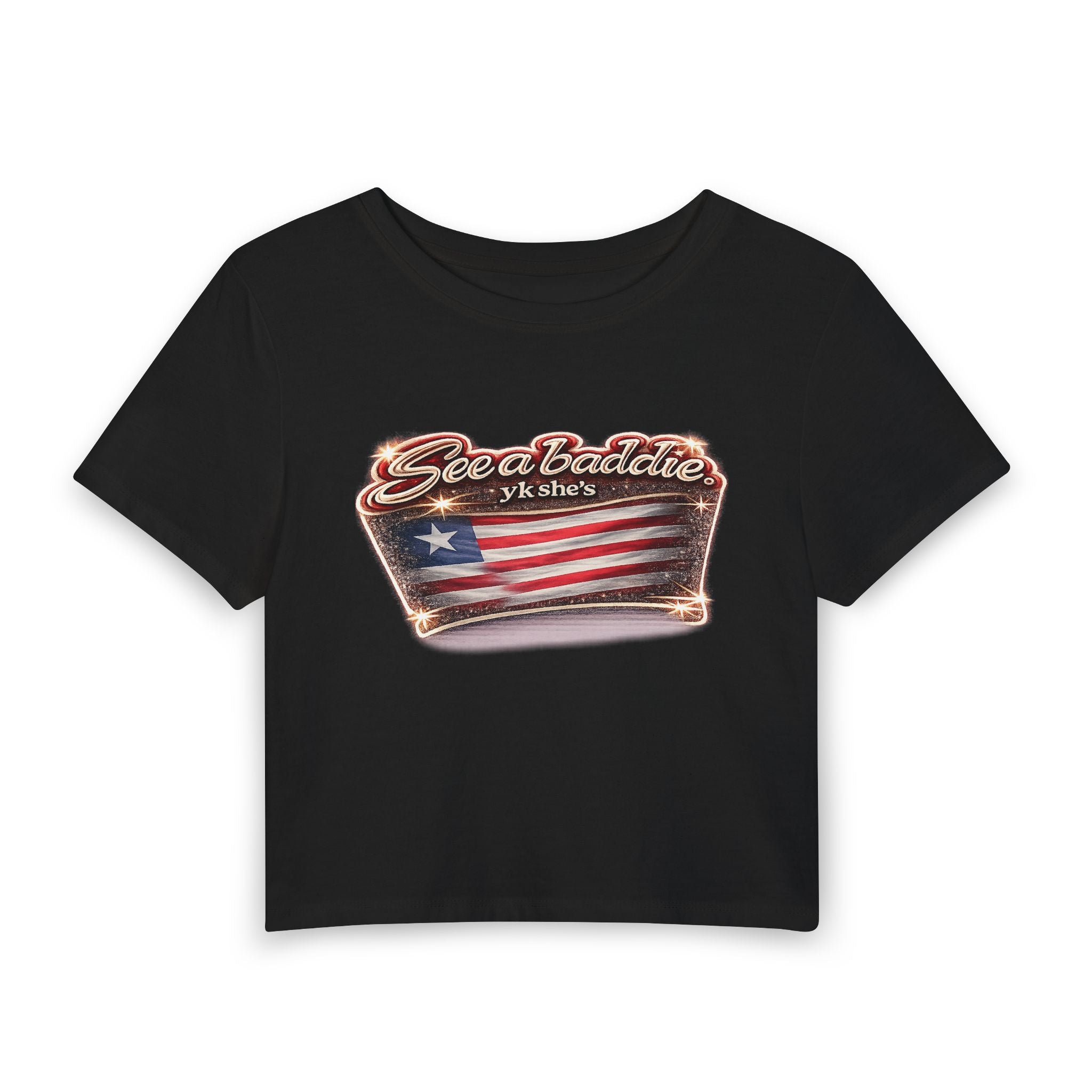 See a Baddie Liberia Flag Crop Tee