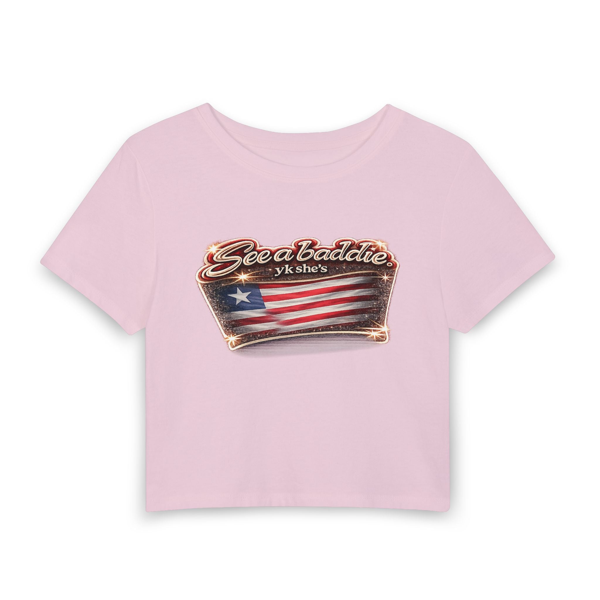 See a Baddie Liberia Flag Crop Tee