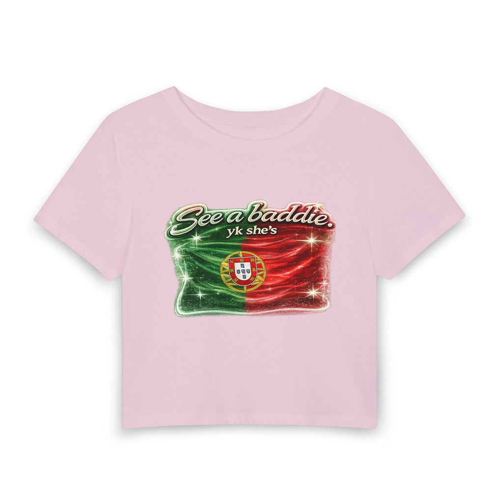 See a Baddie Portugal Flag Crop Tee