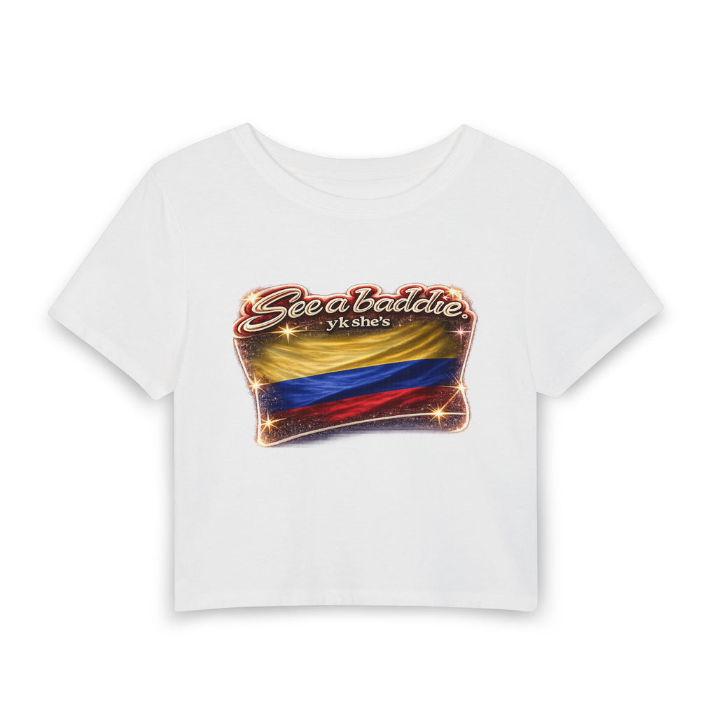 See a Baddie Colombia Flag Crop Tee