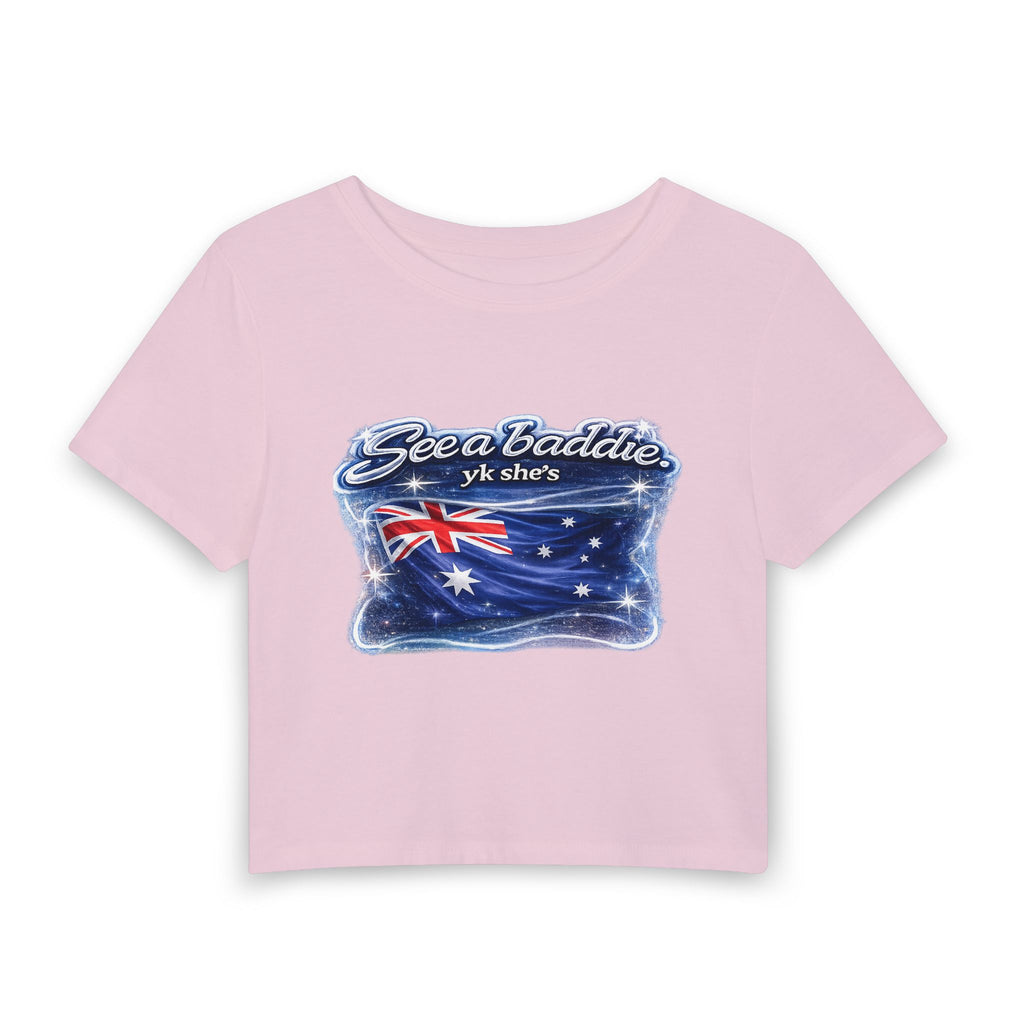 See a Baddie Australia Flag Crop Tee