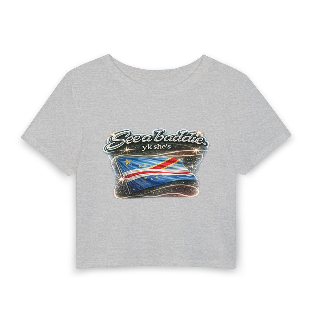 See a Baddie Congo Flag Crop Tee