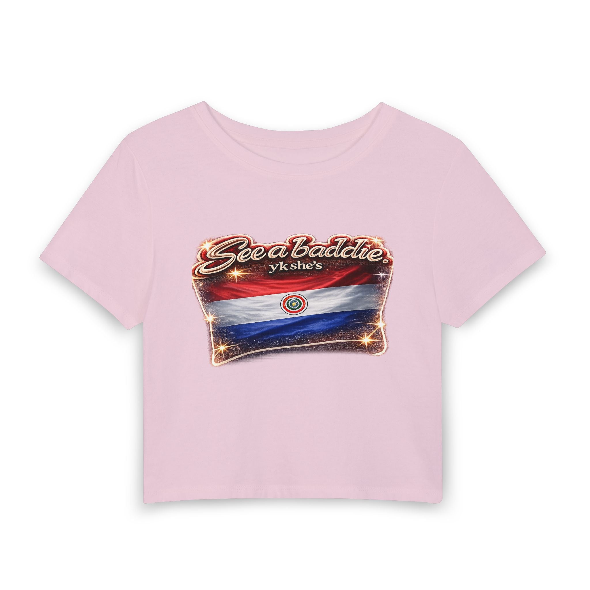 See a Baddie Paraguay Flag Crop Tee