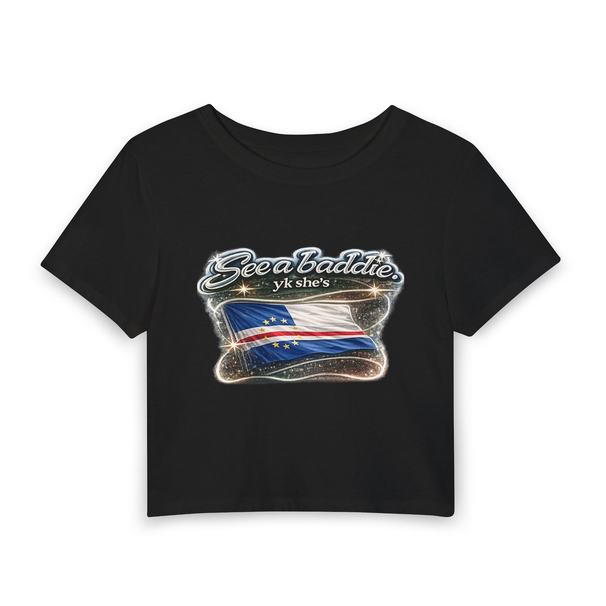 See a Baddie Cabo Verde Flag Crop Tee