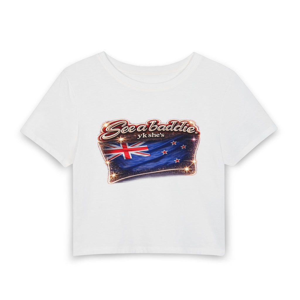 See a Baddie New Zealand Flag Crop Tee