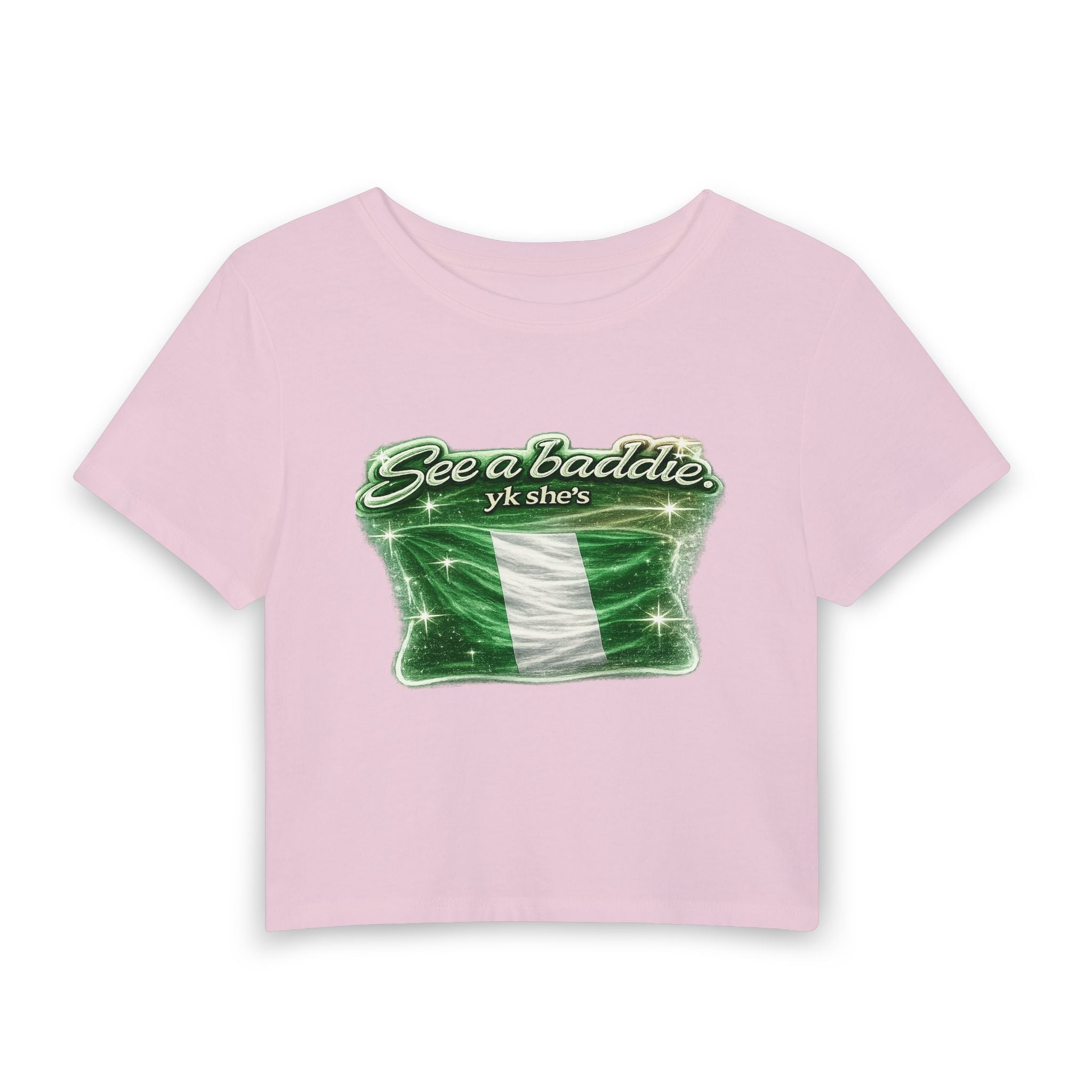 See a Baddie Nigeria Flag Crop Tee