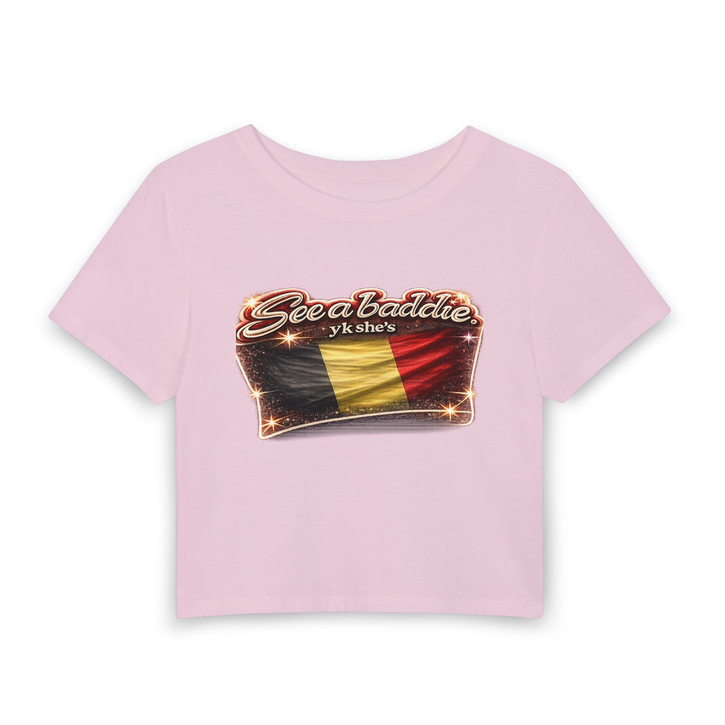 See a Baddie Belgium Flag Crop Tee