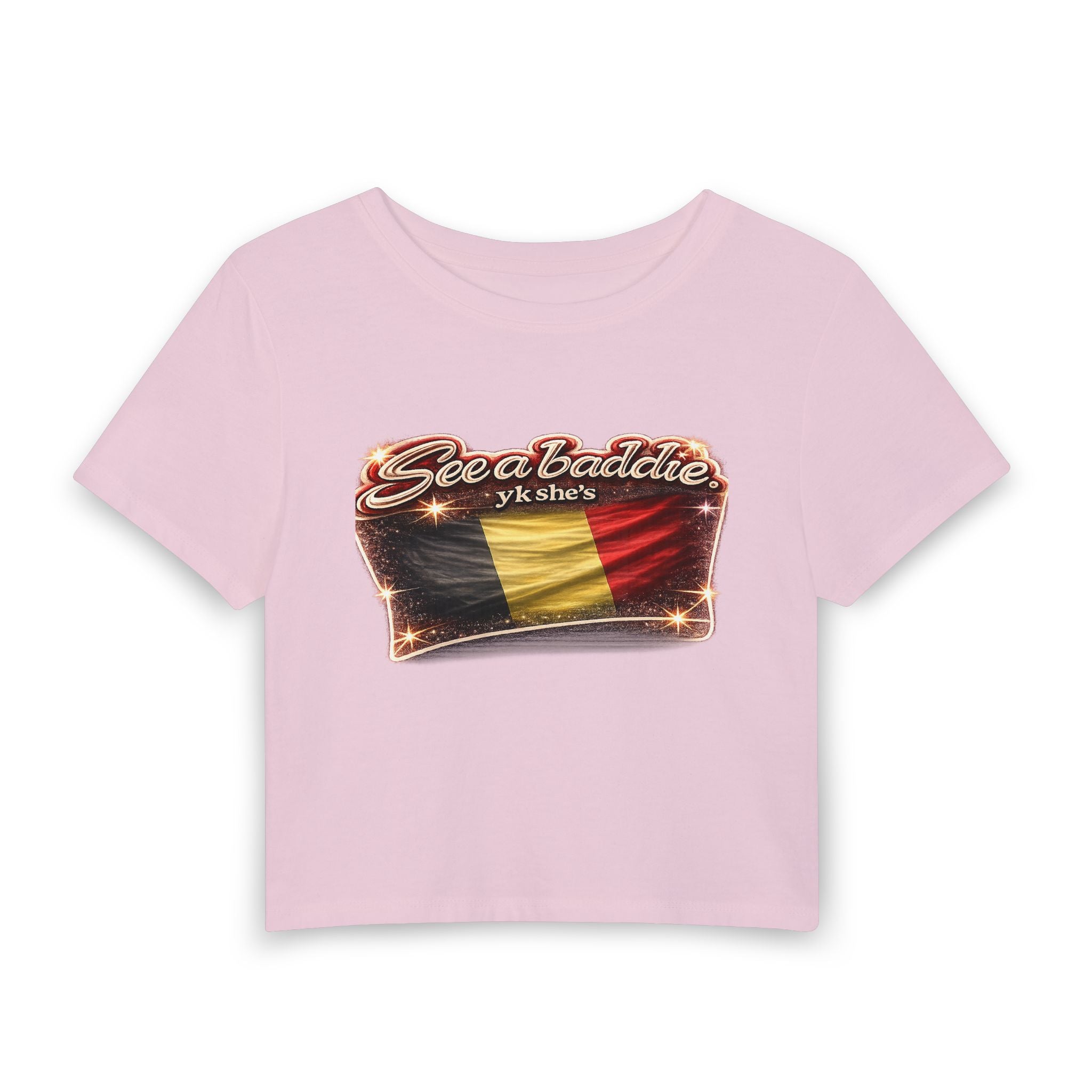 See a Baddie Belgium Flag Crop Tee