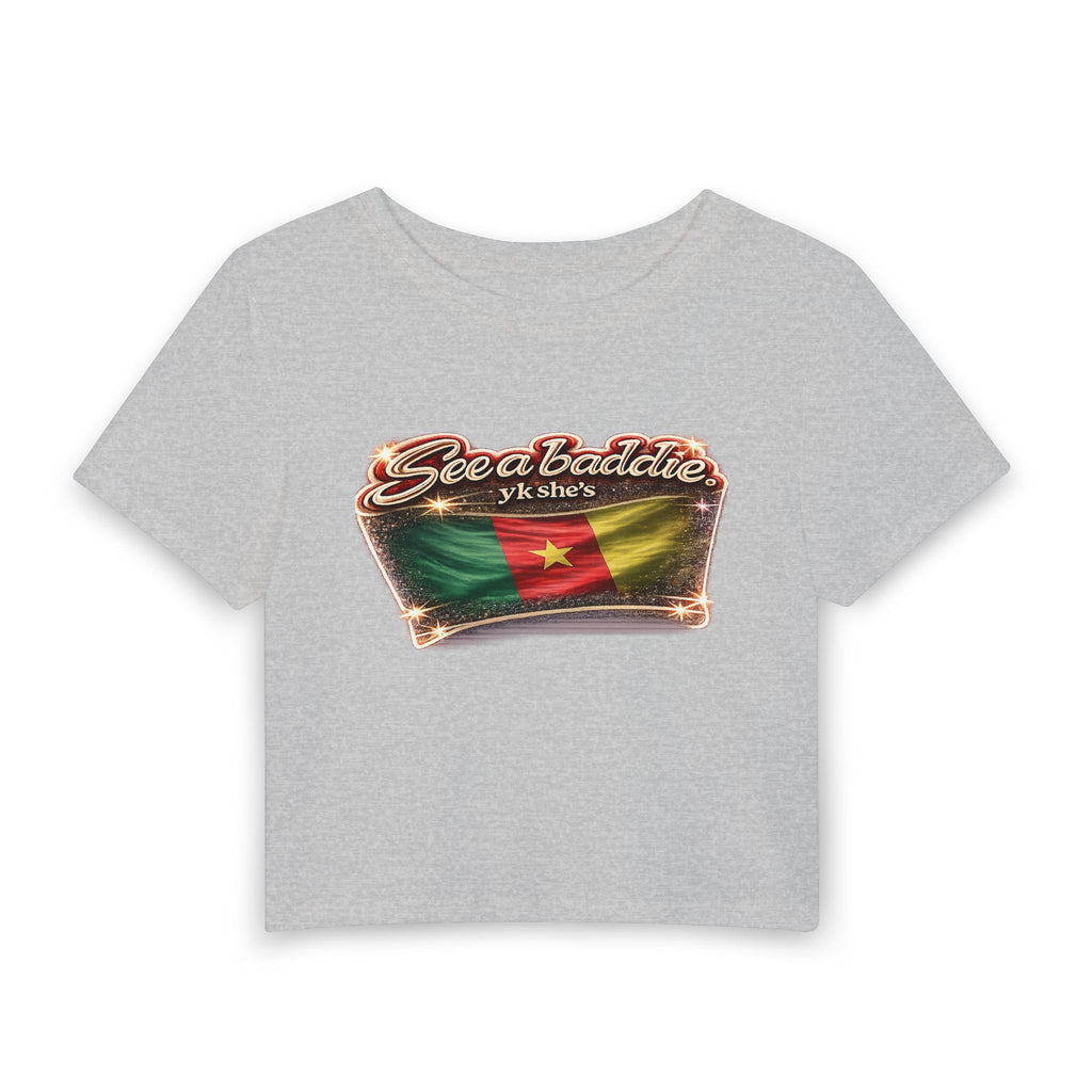 See a Baddie Cameroon Flag Crop Tee