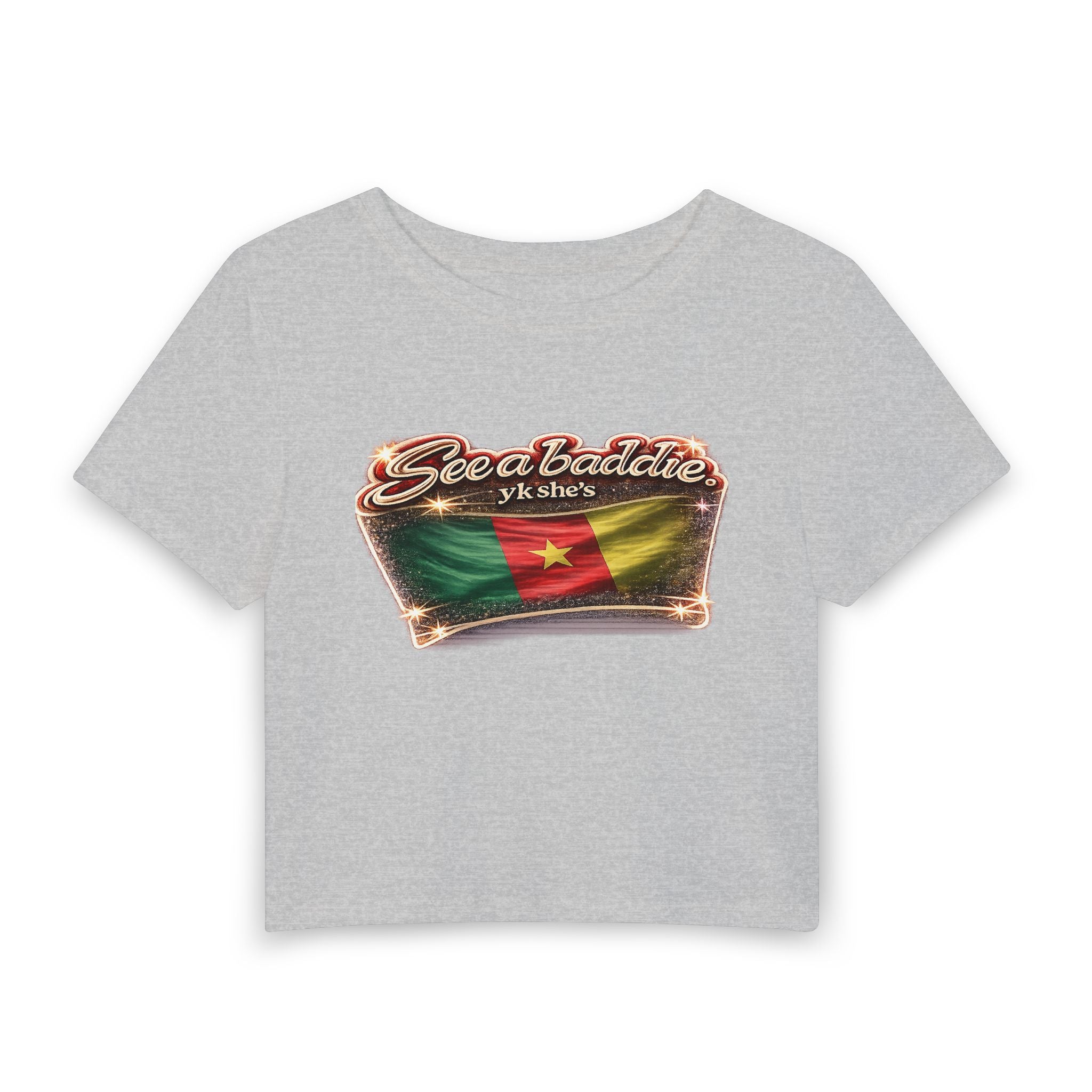 See a Baddie Cameroon Flag Crop Tee