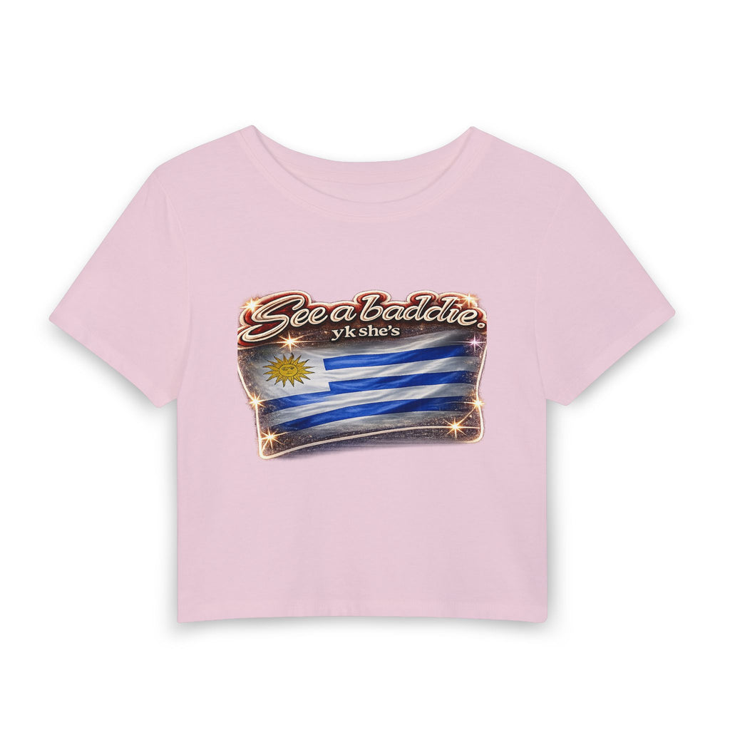Sea baddie Uruguay Flag Crop Tee