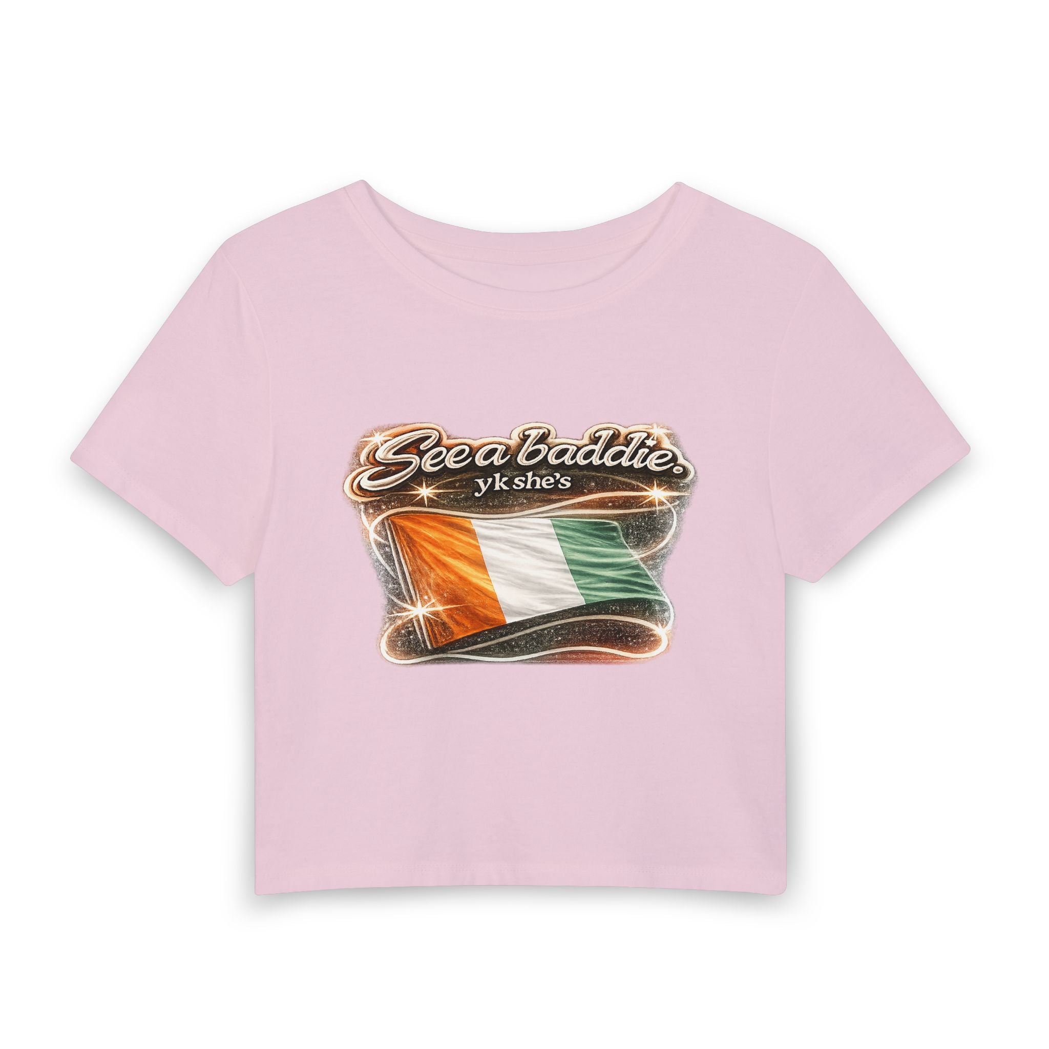 See a Baddie Ivory Coast Flag Crop Tee