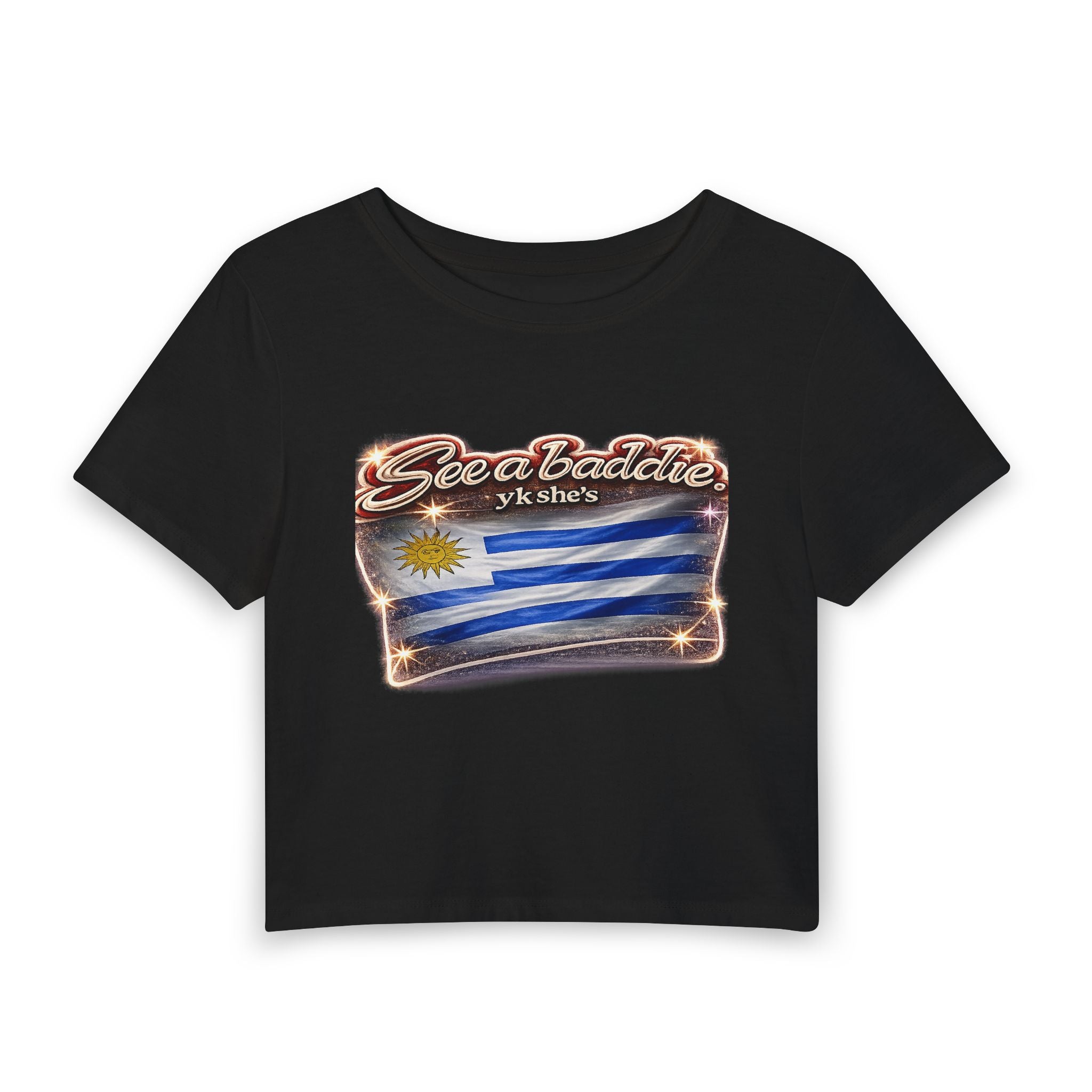 Sea baddie Uruguay Flag Crop Tee