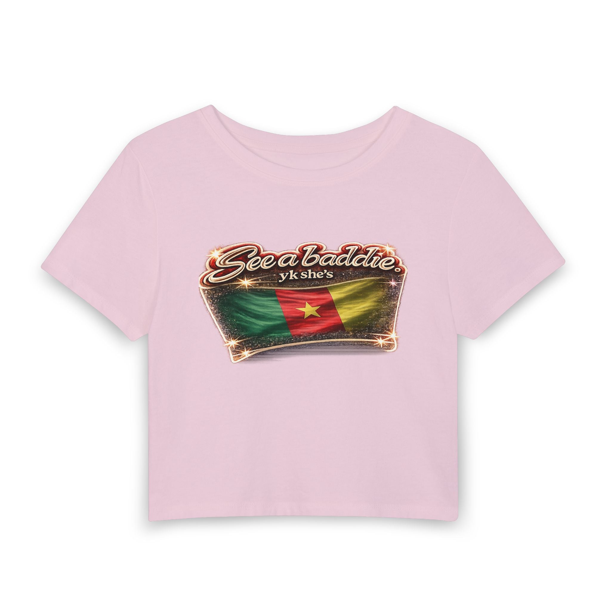 See a Baddie Cameroon Flag Crop Tee