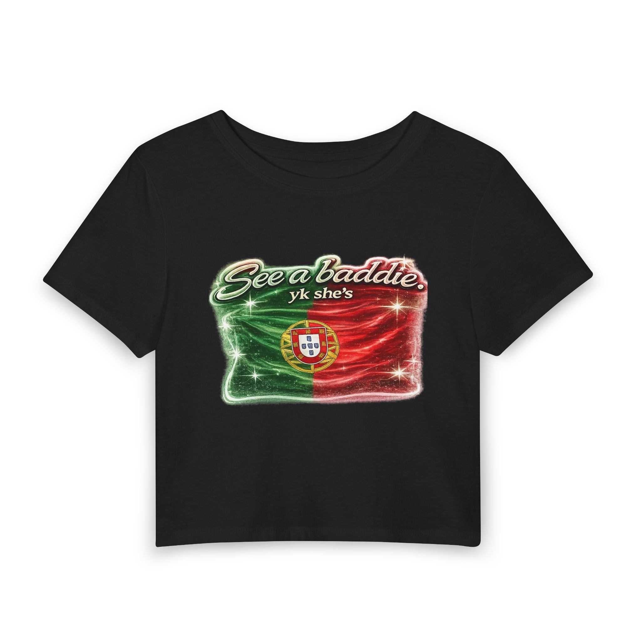 See a Baddie Portugal Flag Crop Tee