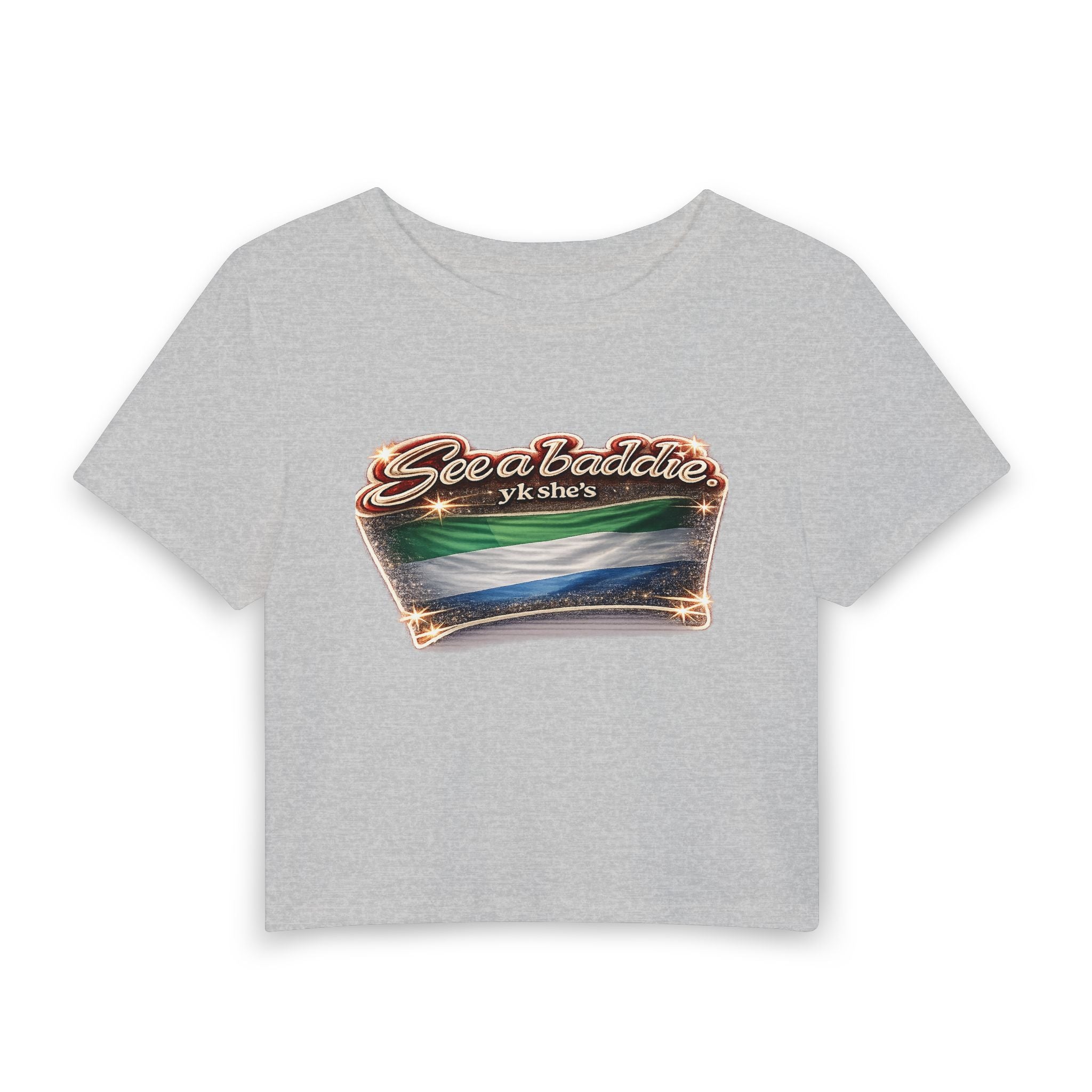 See a Baddie Sierra Leone Flag Crop Tee