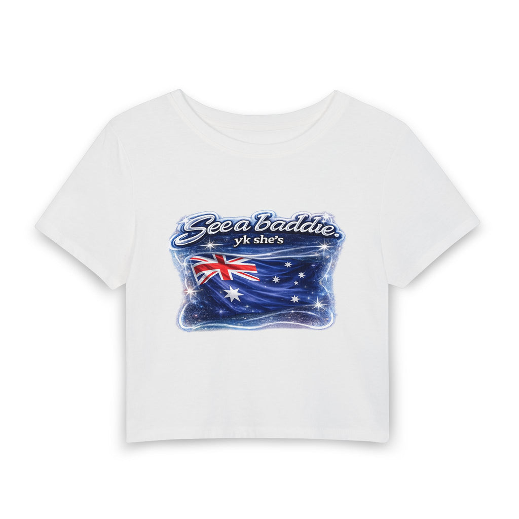 See a Baddie Australia Flag Crop Tee