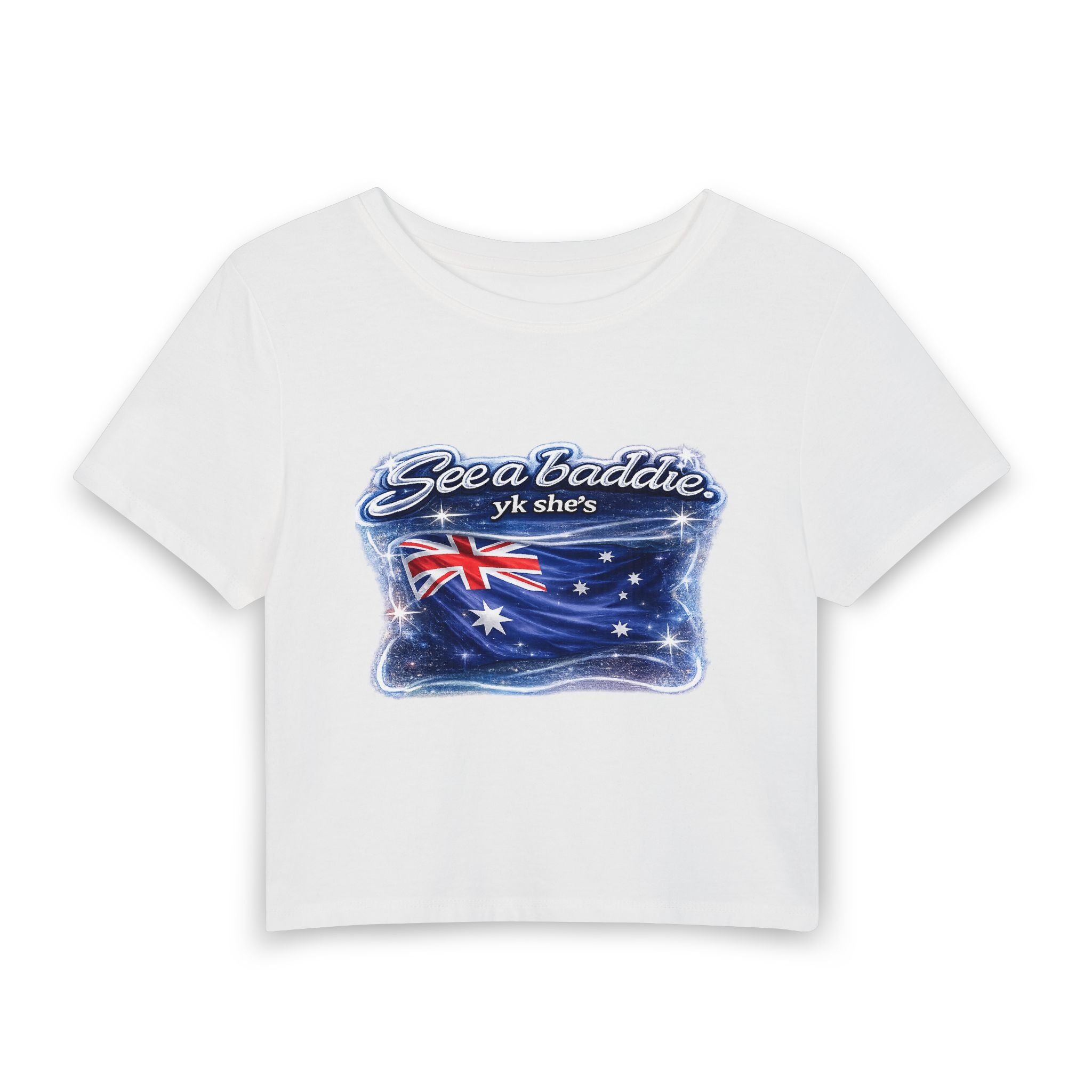 See a Baddie Australia Flag Crop Tee