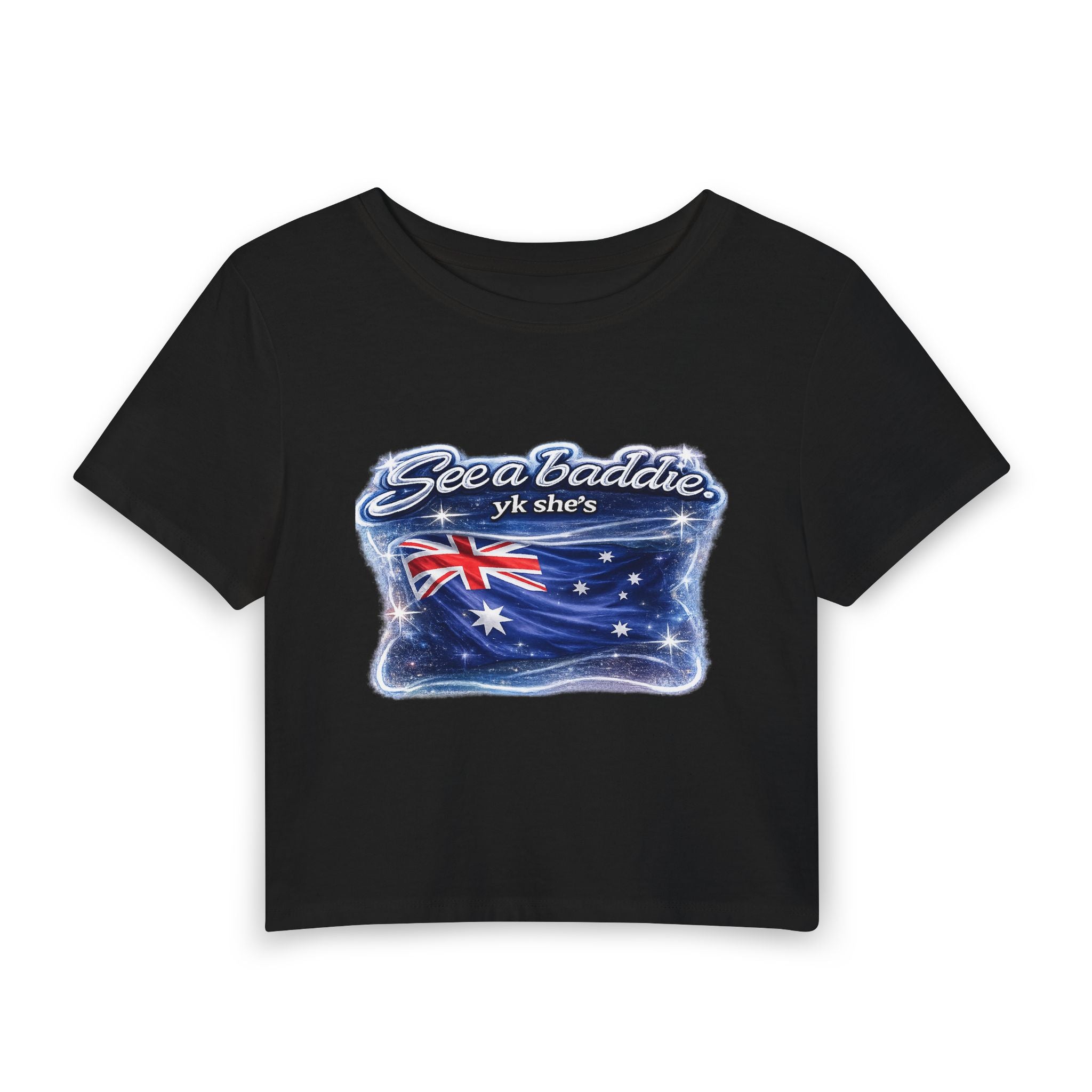 See a Baddie Australia Flag Crop Tee