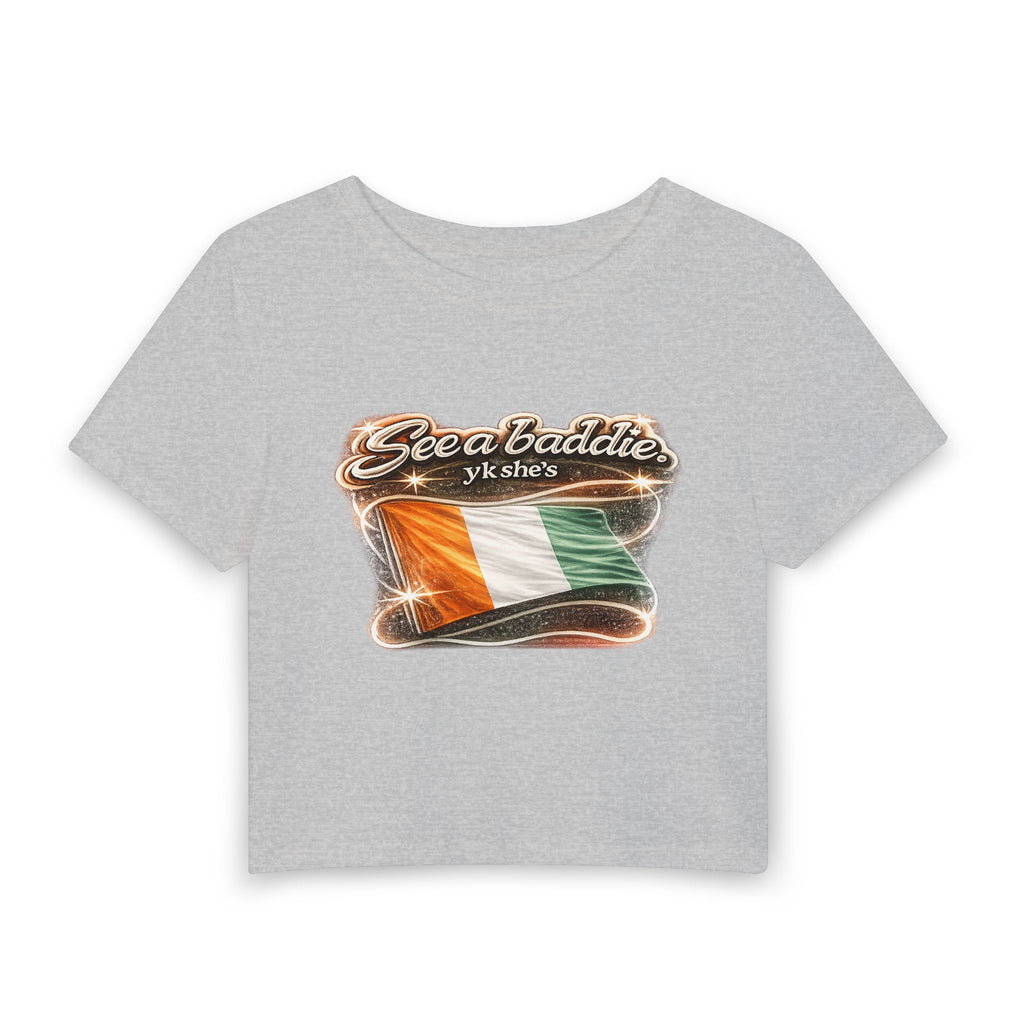 See a Baddie Ivory Coast Flag Crop Tee