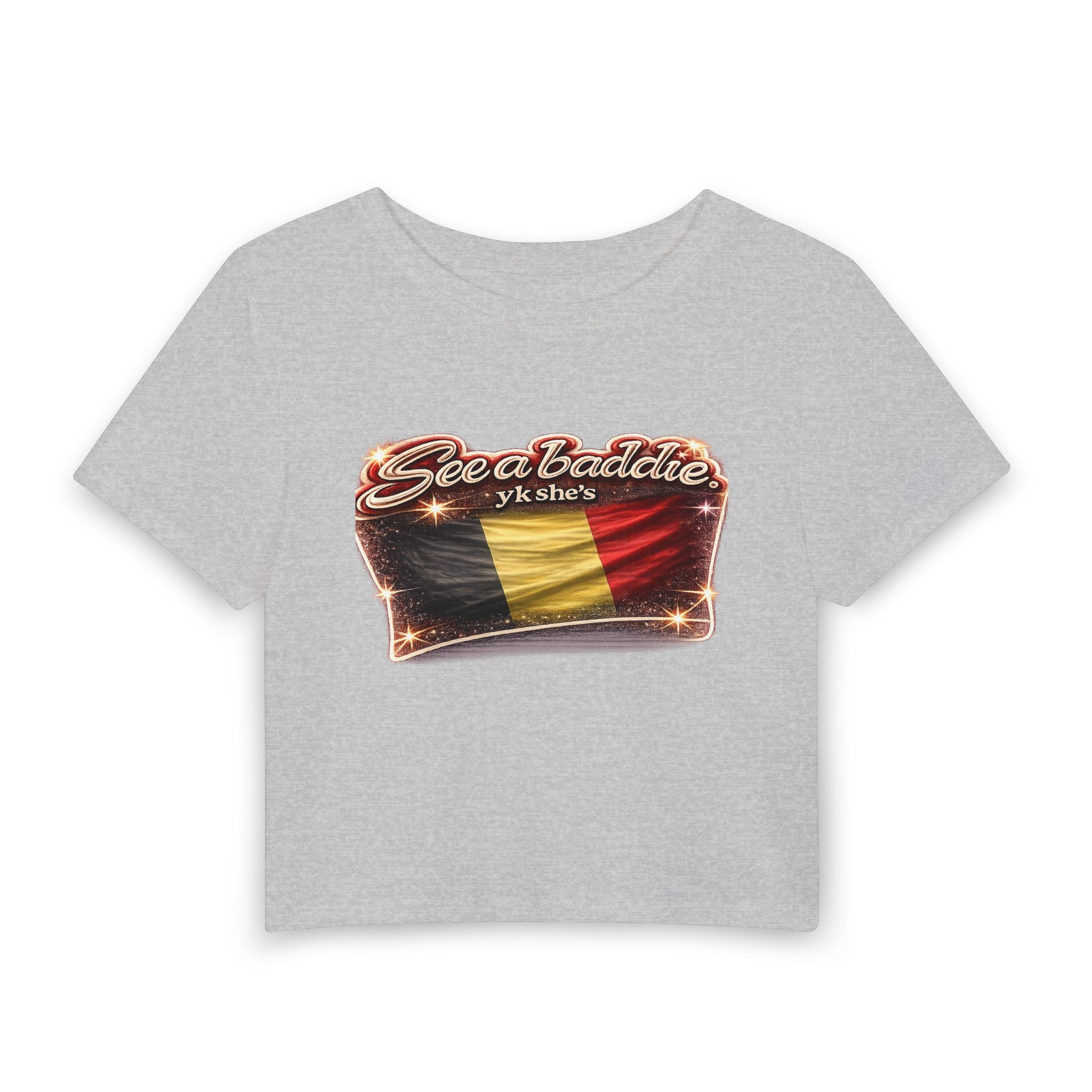 See a Baddie Belgium Flag Crop Tee