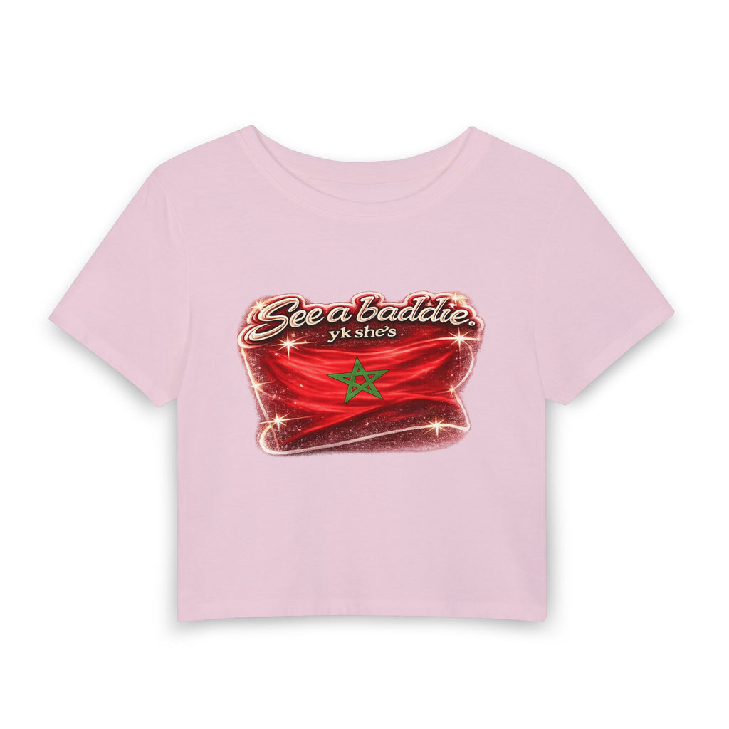 See a Baddie Morocco Flag Crop Tee