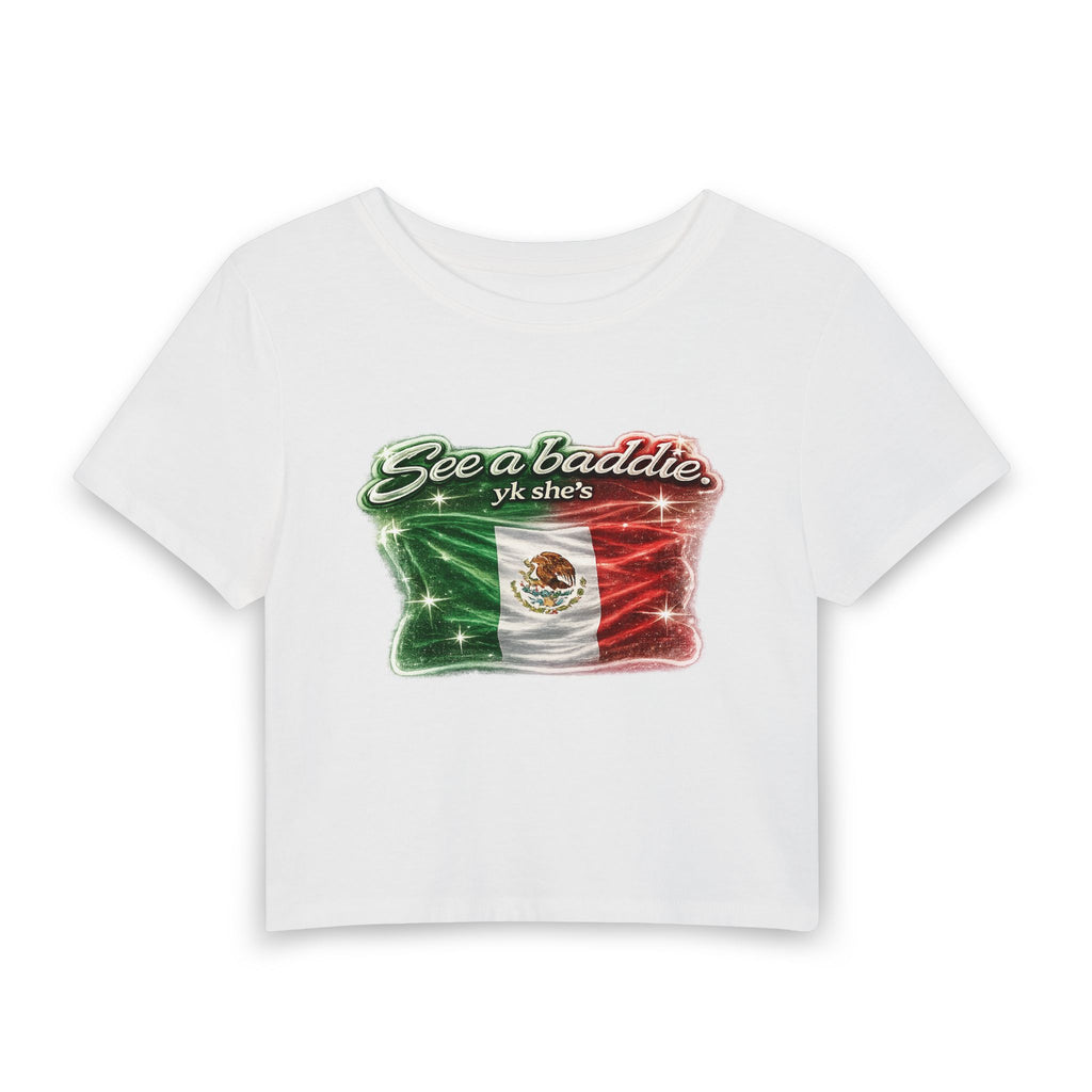See a Baddie Mexico Flag Crop Tee