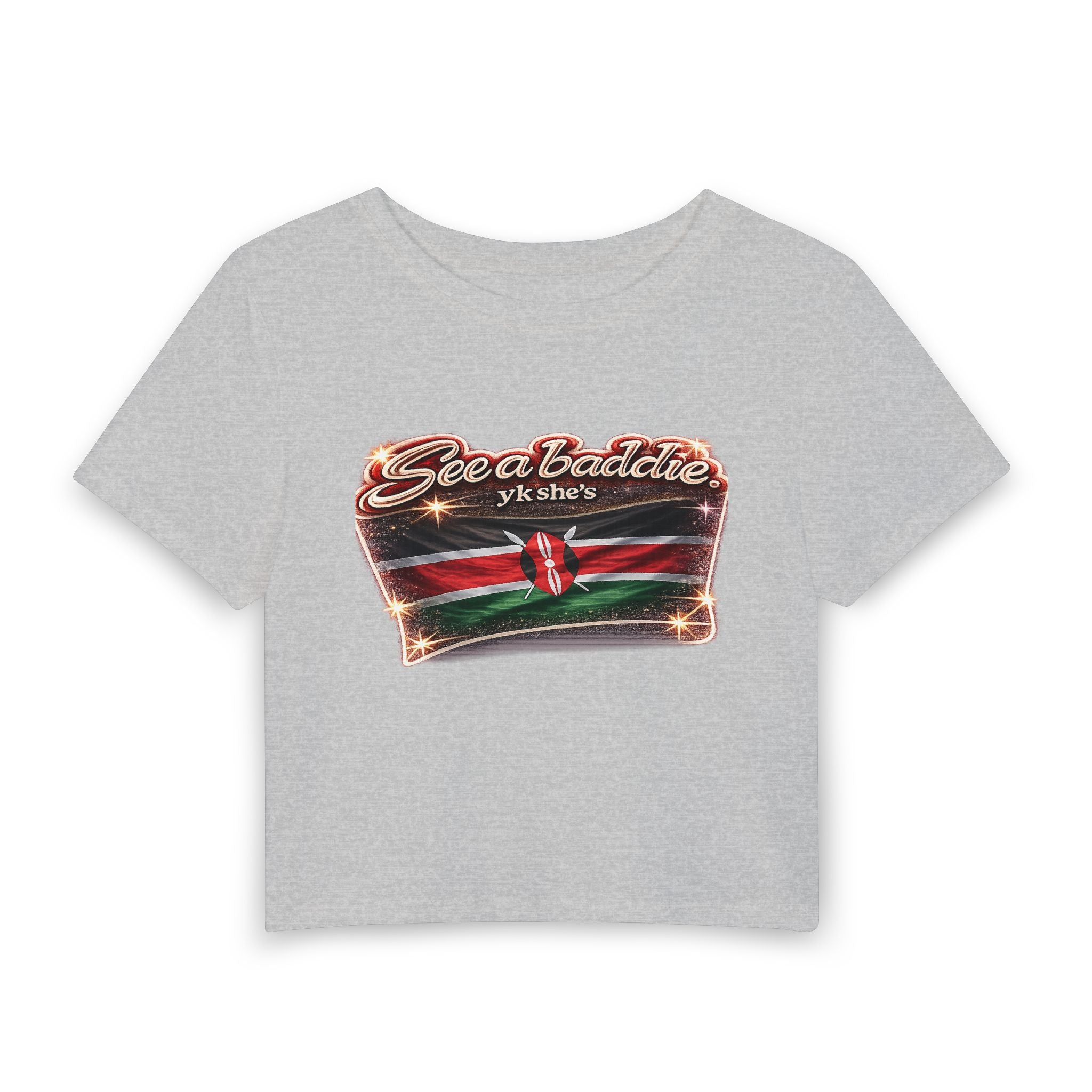 See a Baddie Kenya Flag Crop Tee