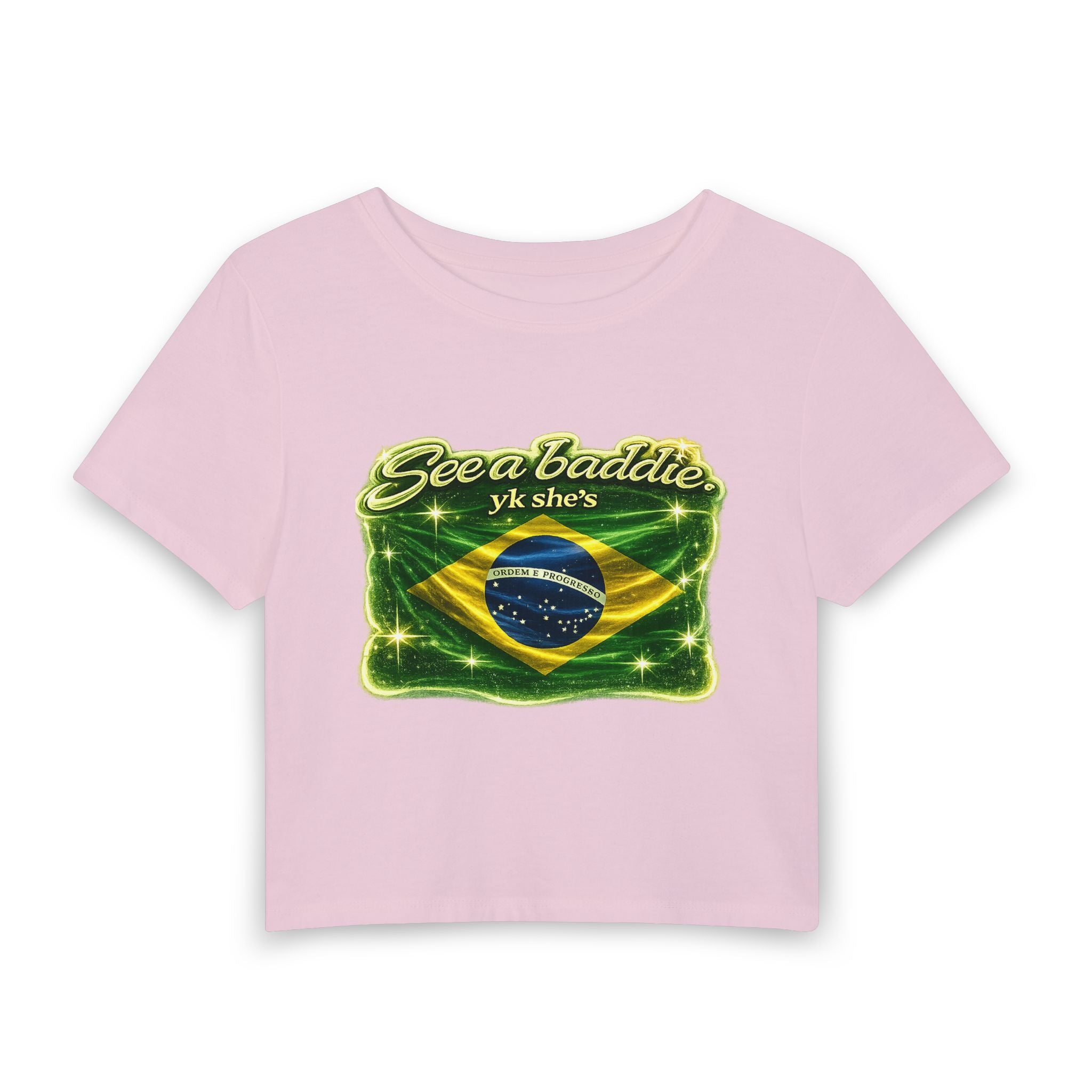 See a baddie Brazil Flag Crop Tee