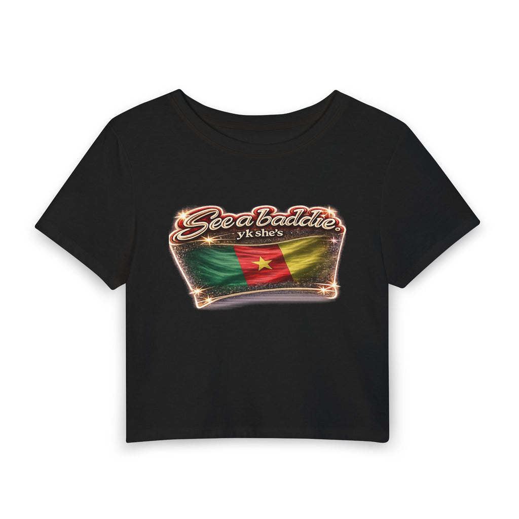 See a Baddie Cameroon Flag Crop Tee