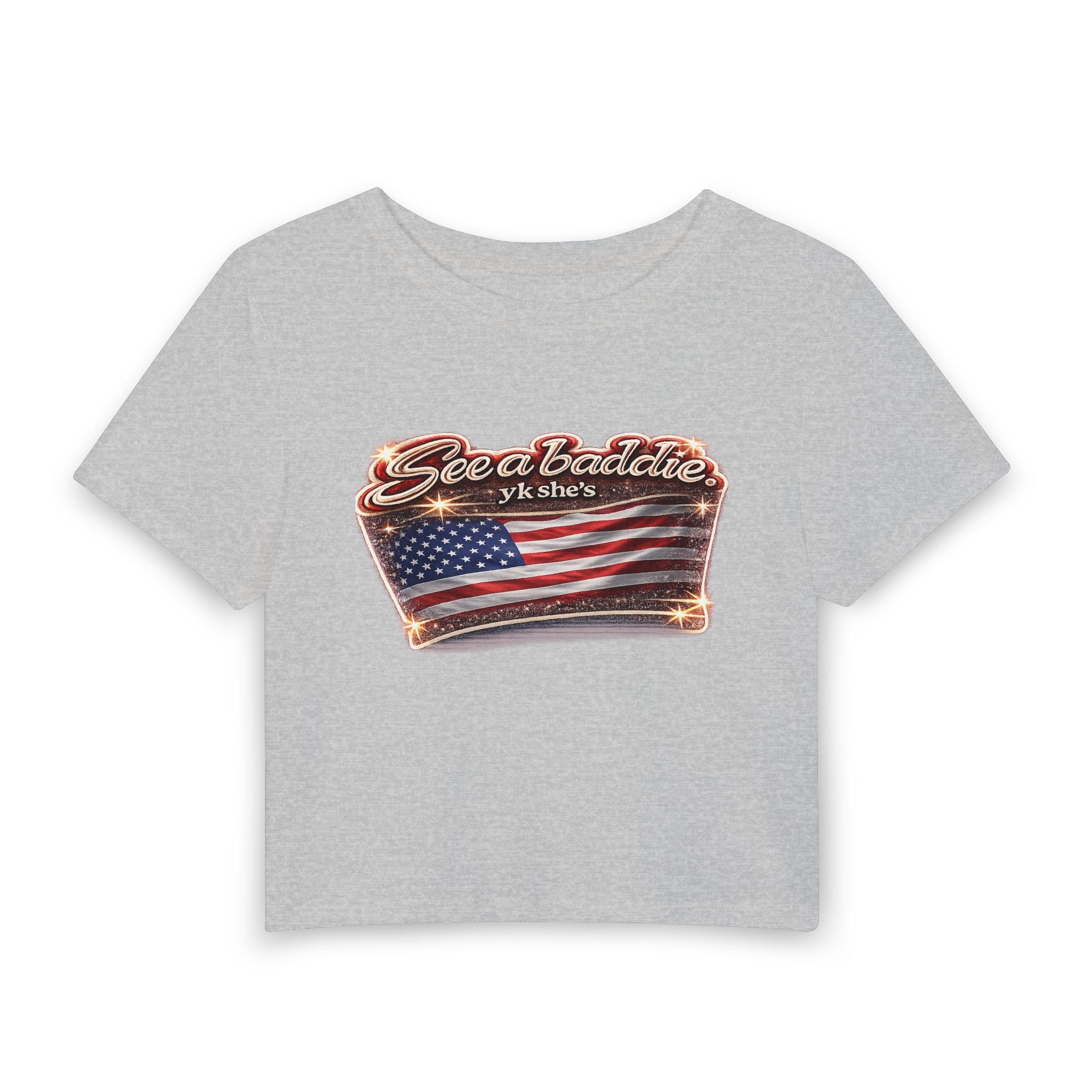 See a Baddie USA Flag Crop Tee