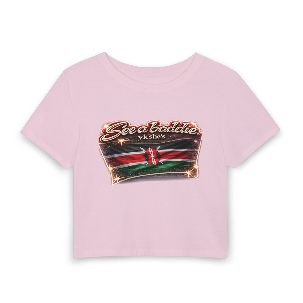 See a Baddie Kenya Flag Crop Tee