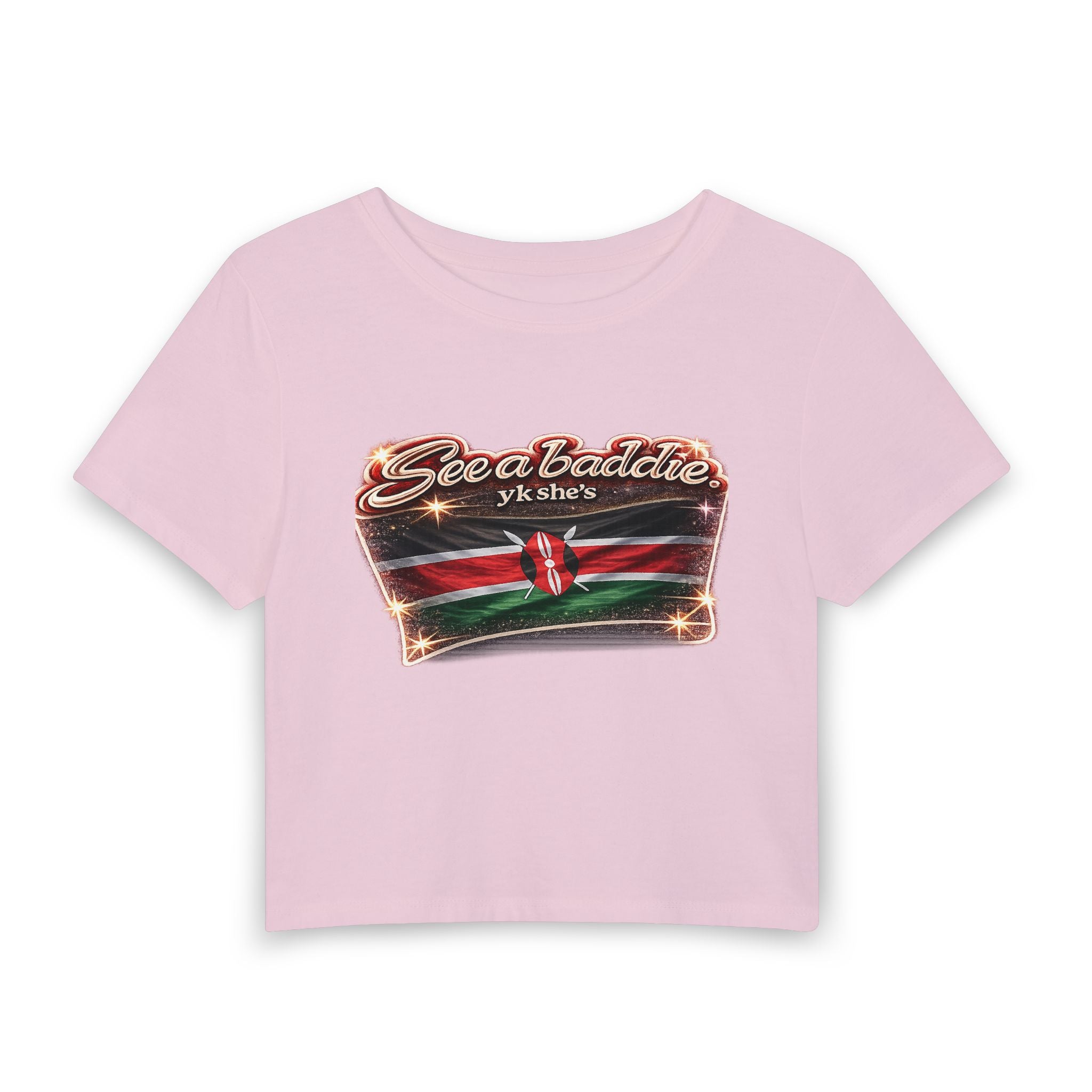 See a Baddie Kenya Flag Crop Tee