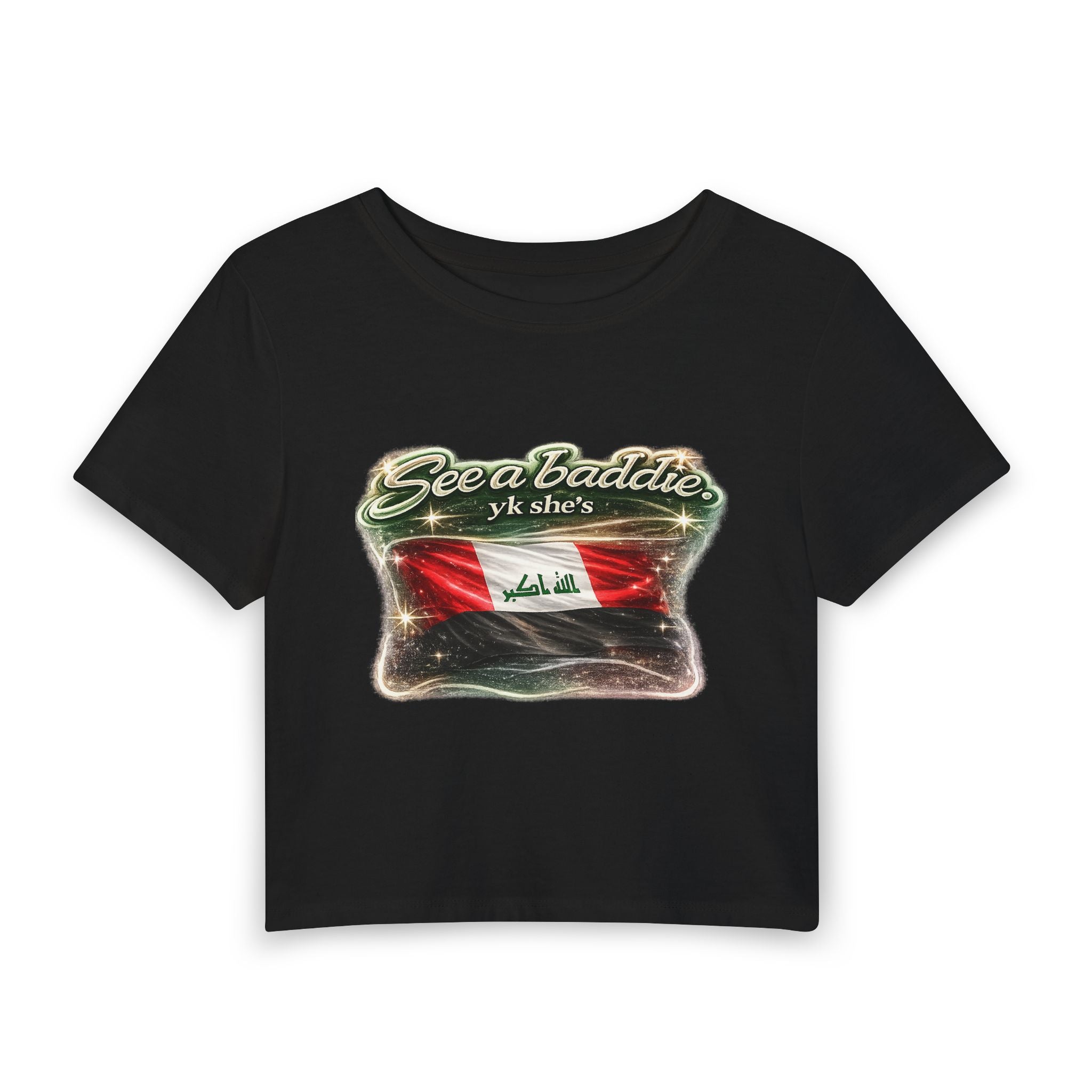 See a Baddie Iraq Flag Crop Tee