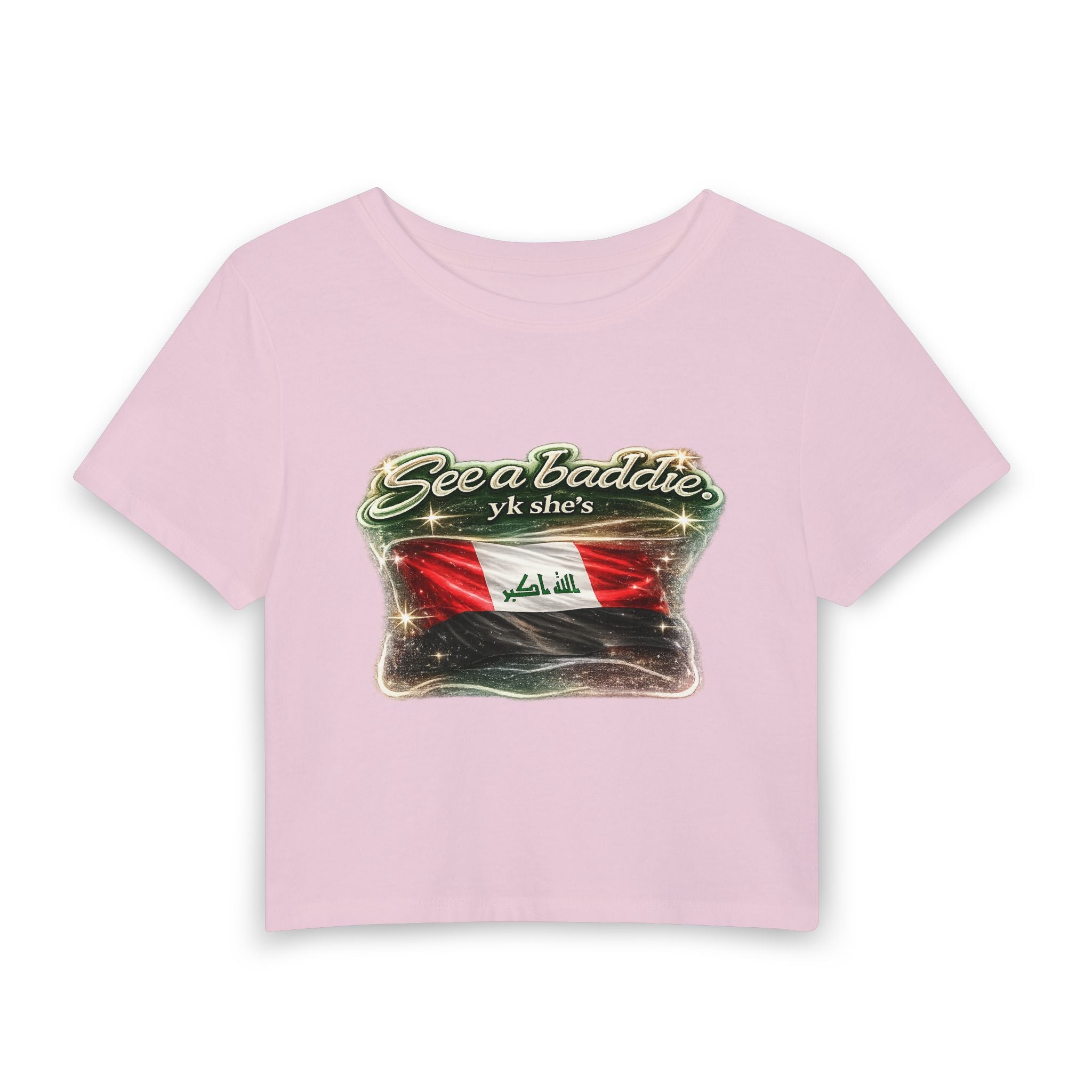 See a Baddie Iraq Flag Crop Tee