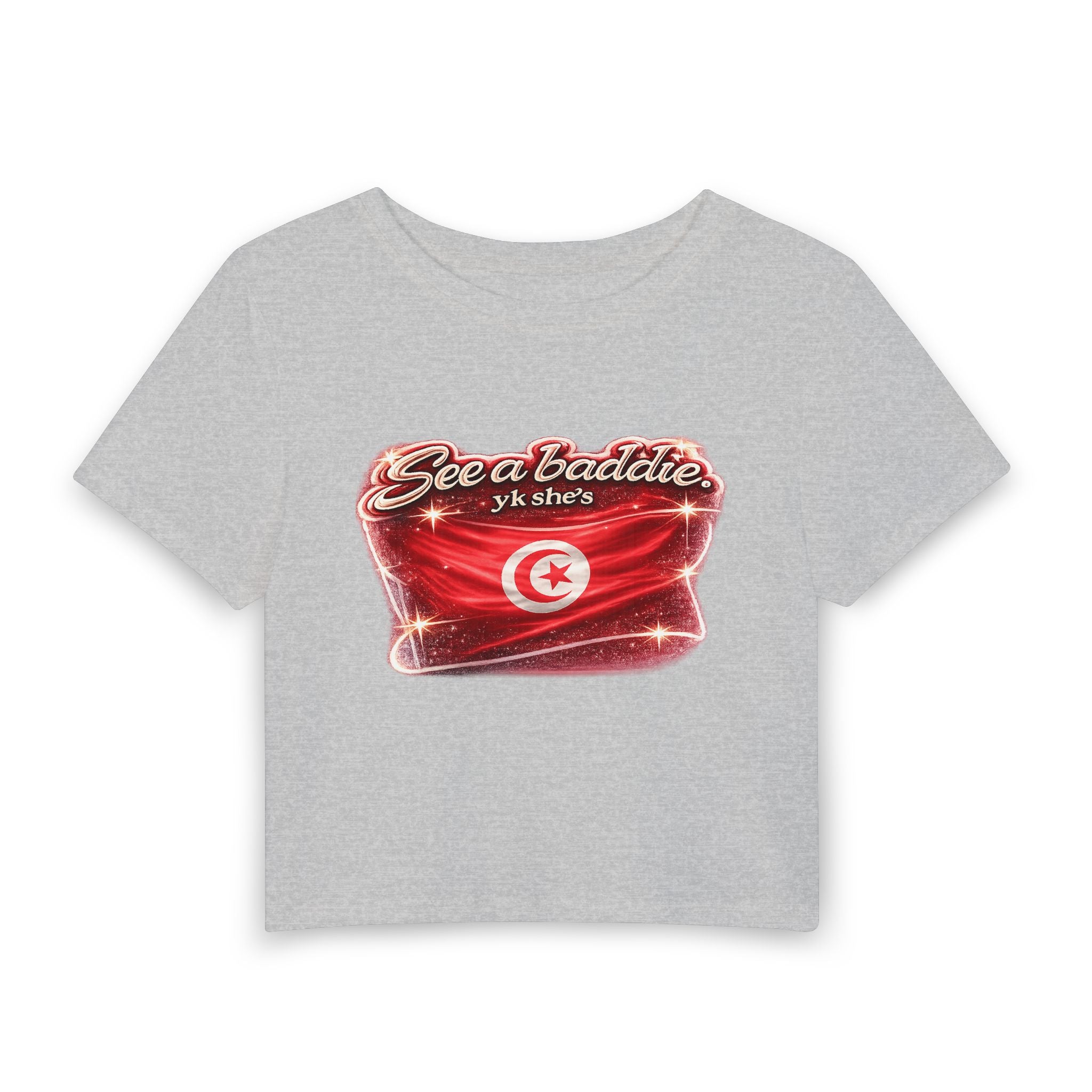 See a Baddie Tunisia Flag Crop Tee