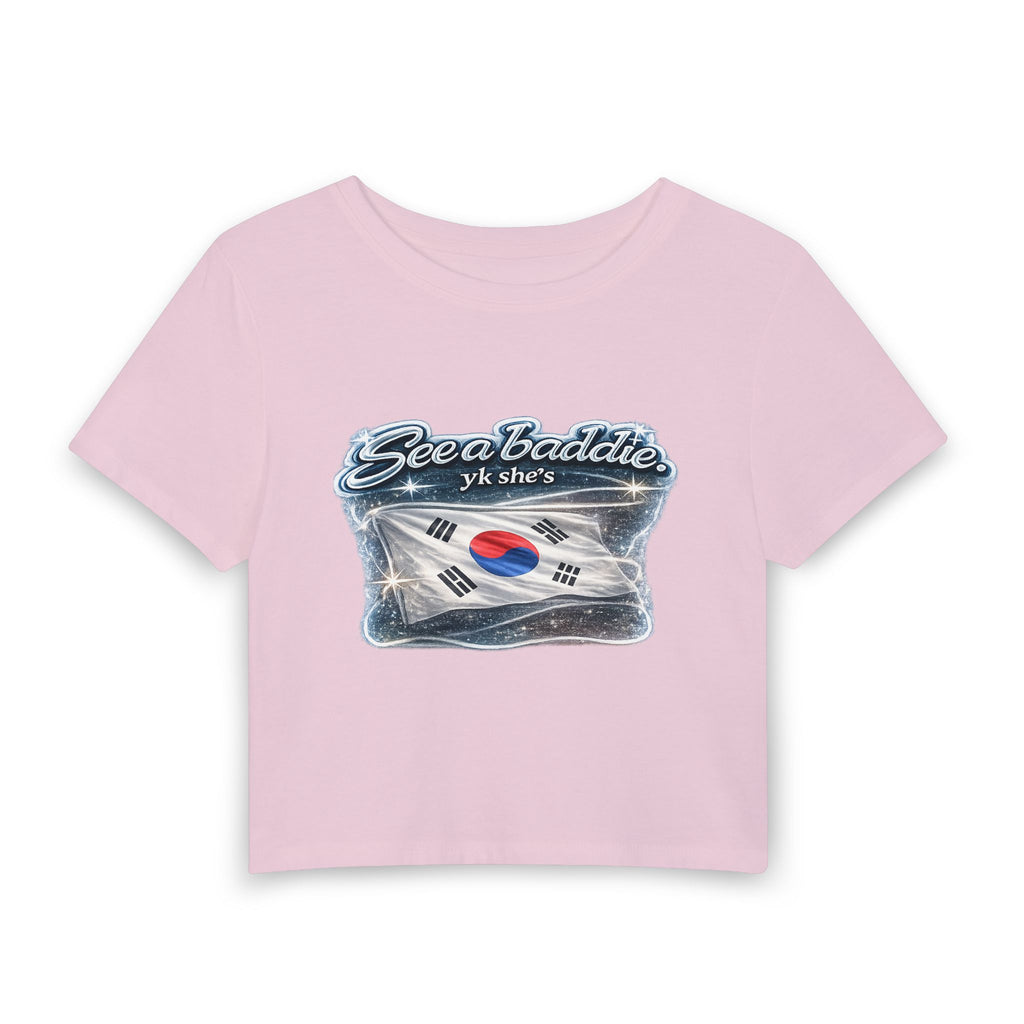 See a Baddie South Korea Flag Crop Tee