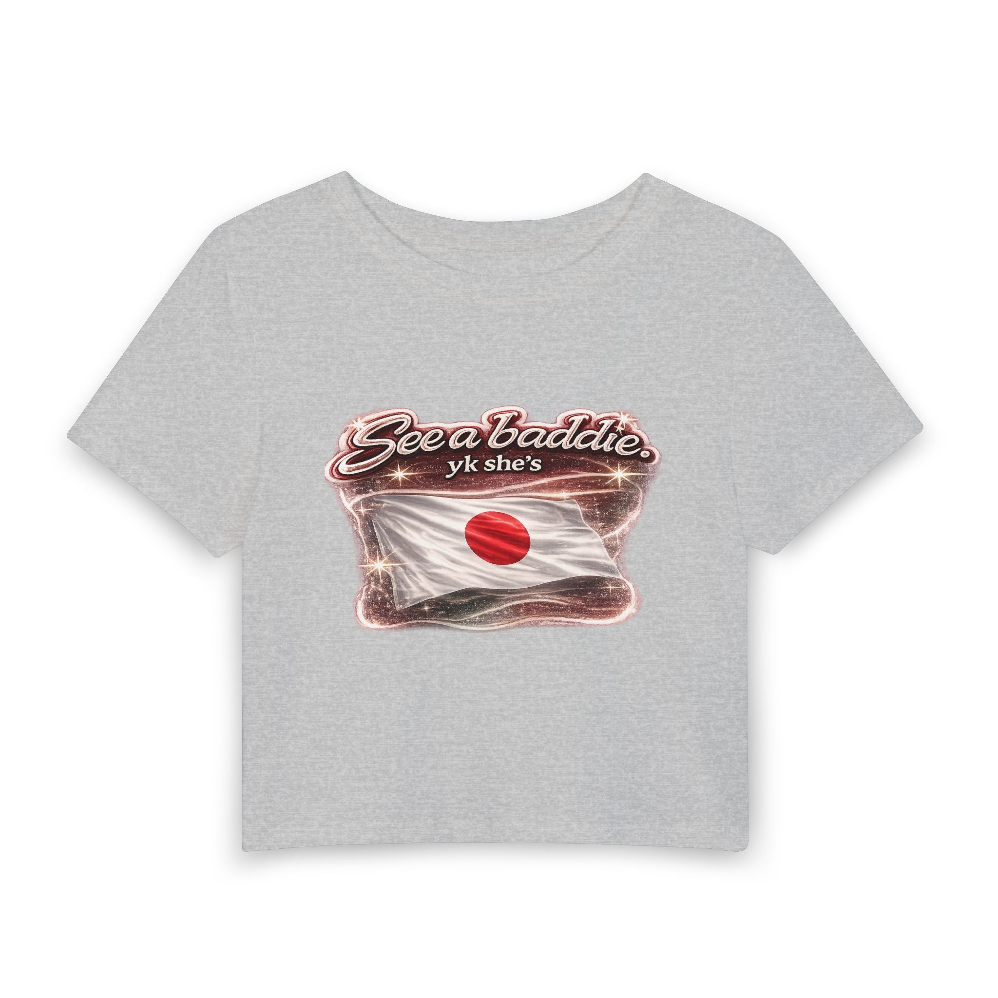 See a Baddie Japan Flag Crop Tee